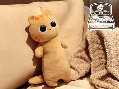 Kawaii Cat Plush Pillow, Soft Cotton Stuffed Animal Cushion, Living Room Decor