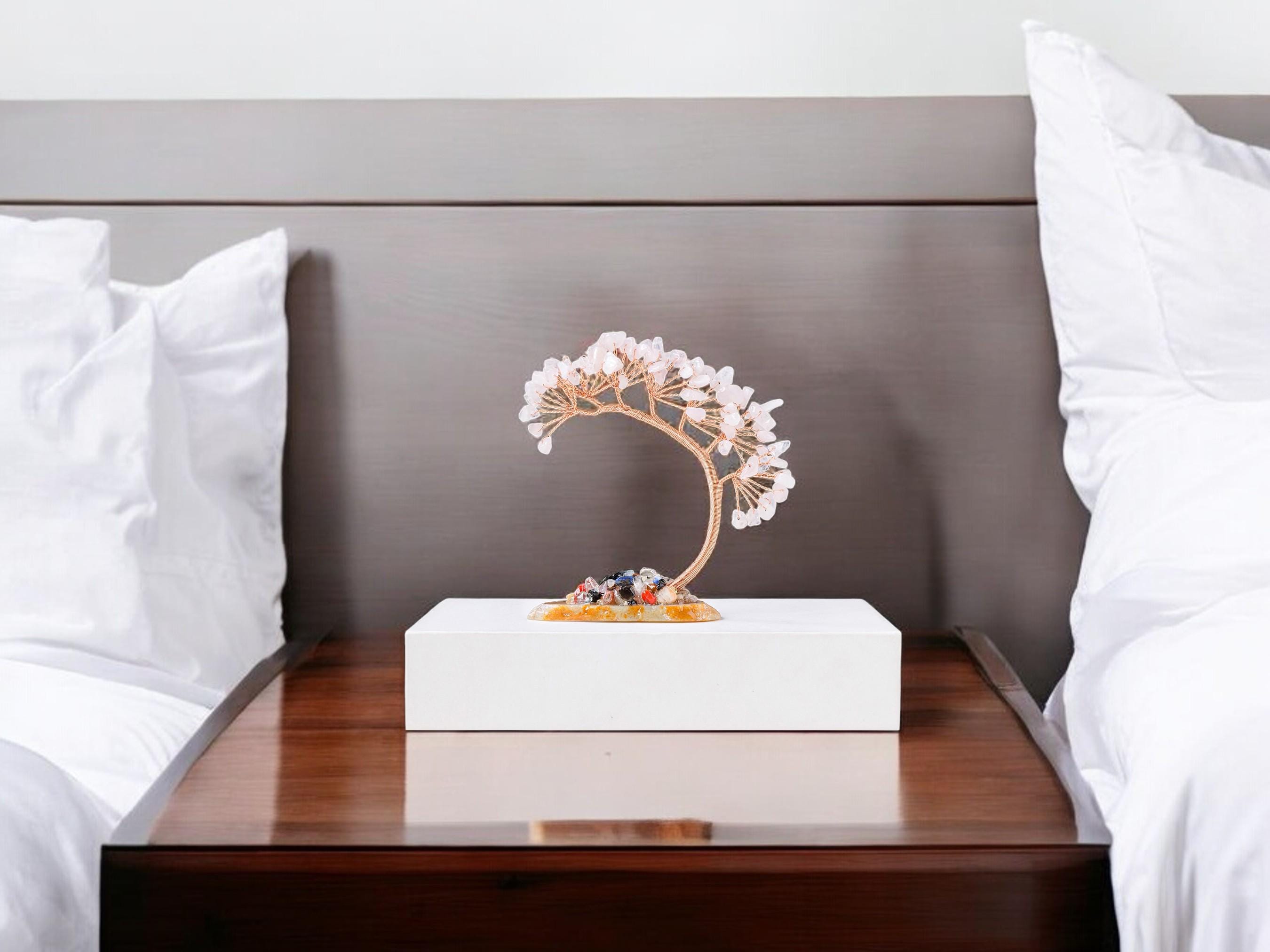 Crystal Tree Ornament, Gemstone Bonsai Tree, Bedroom Tabletop Display, Indoor Accessories