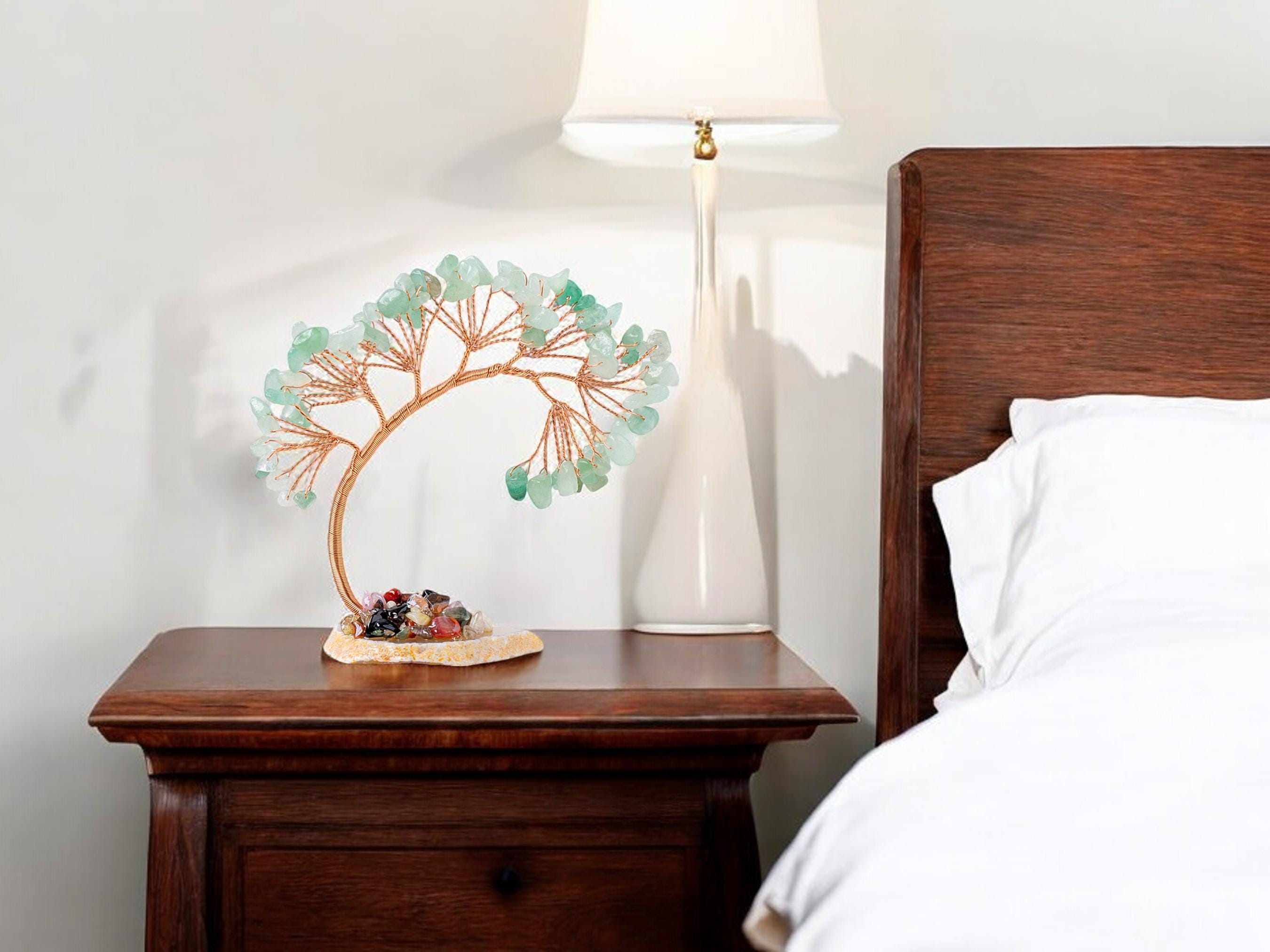 Crystal Tree Ornament, Gemstone Bonsai Tree, Bedroom Tabletop Display, Indoor Accessories