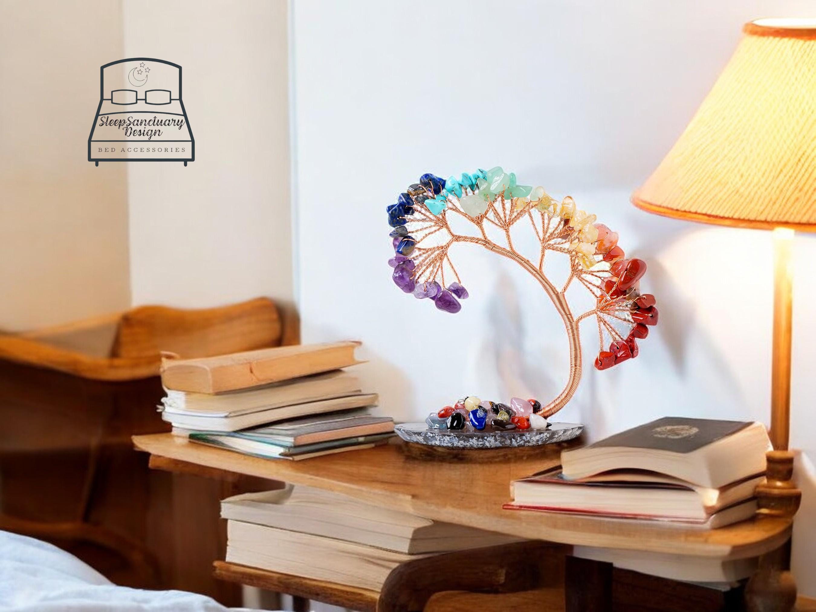 Crystal Tree Ornament, Gemstone Bonsai Tree, Bedroom Tabletop Display, Indoor Accessories