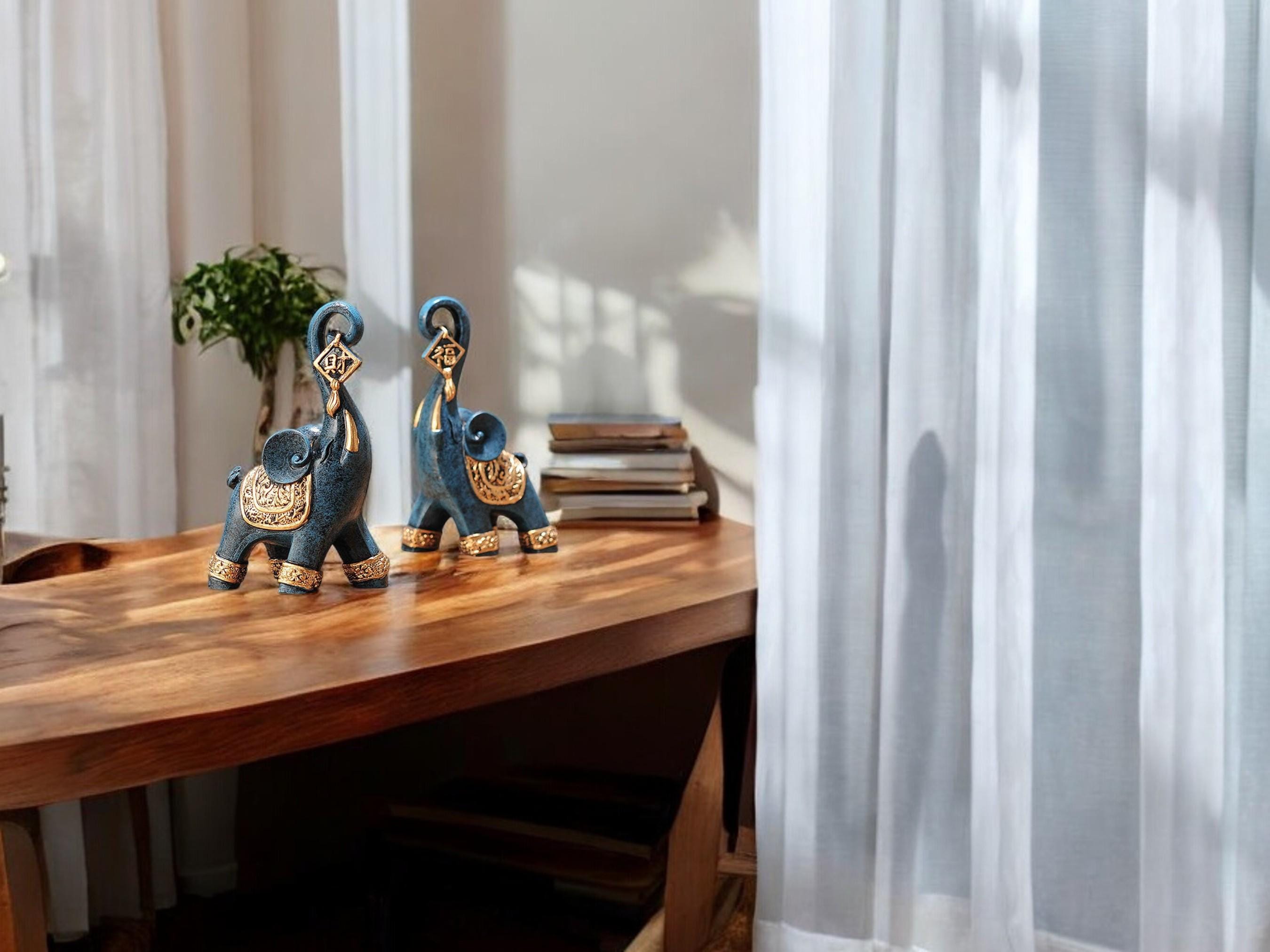 Nordic Resin Elephant Statue, Minimalist Figurine Decor, Boho Modern Animal Ornament Gift