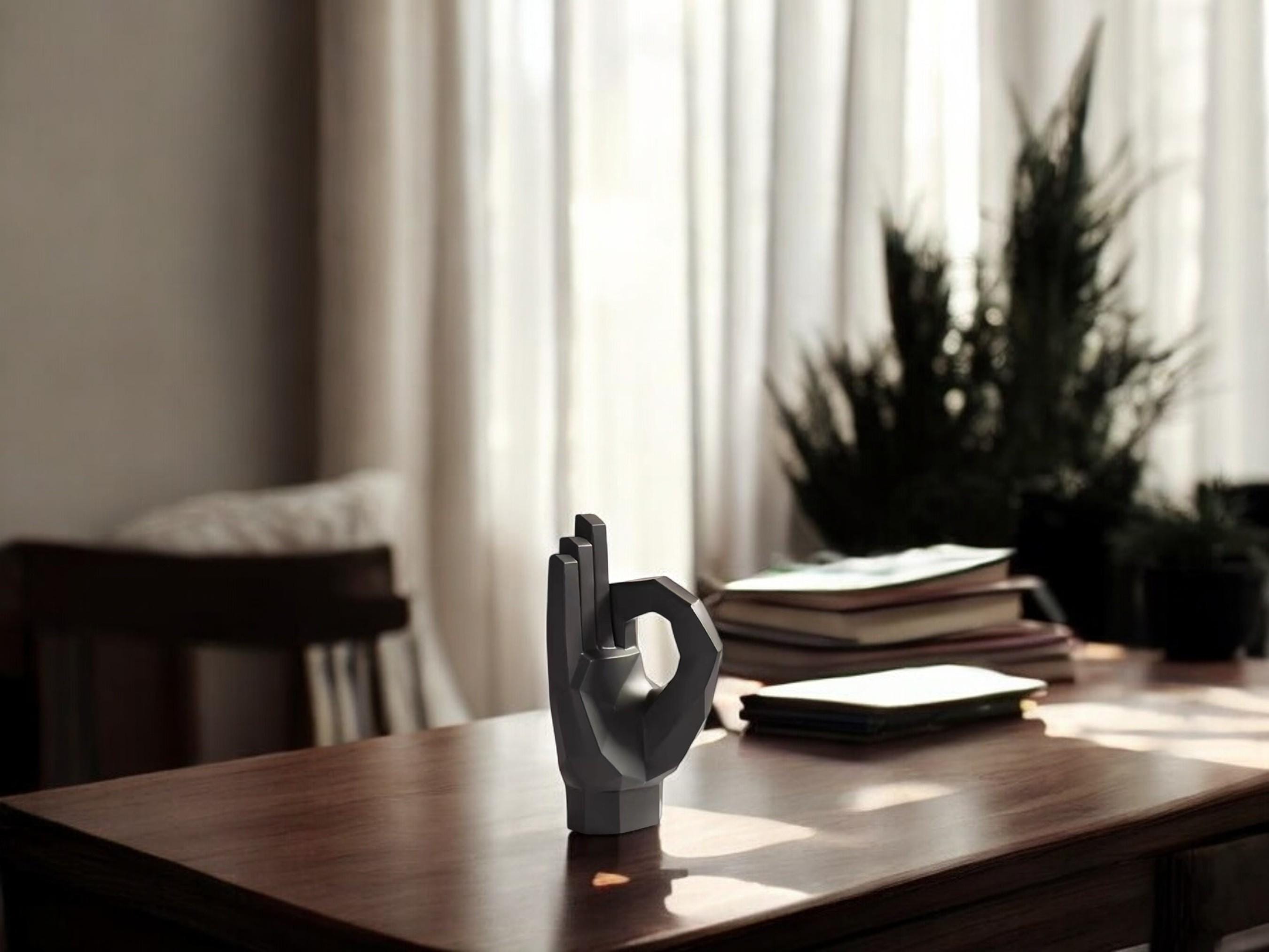 Hand Gesture Statue, Victory Sign Sculpture, Indoor Table Ornament, Modern Home Decoration