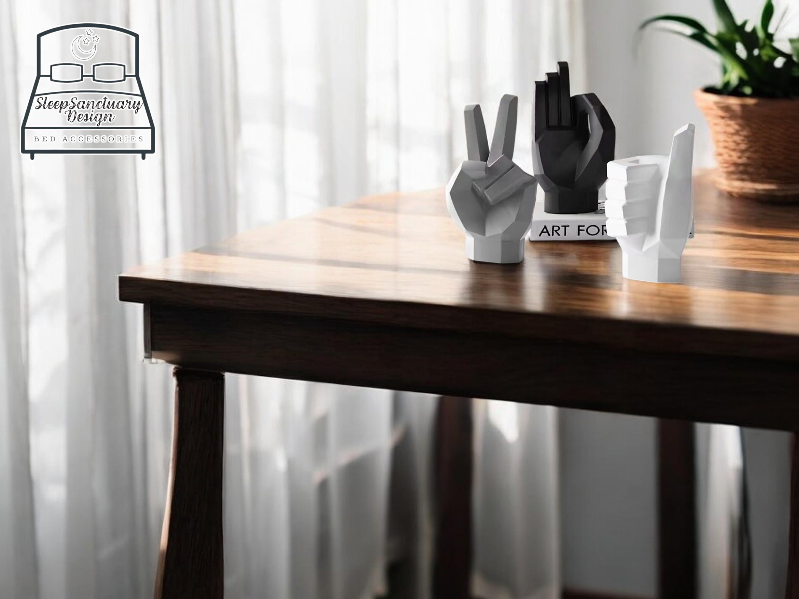 Hand Gesture Statue, Victory Sign Sculpture, Indoor Table Ornament, Modern Home Decoration