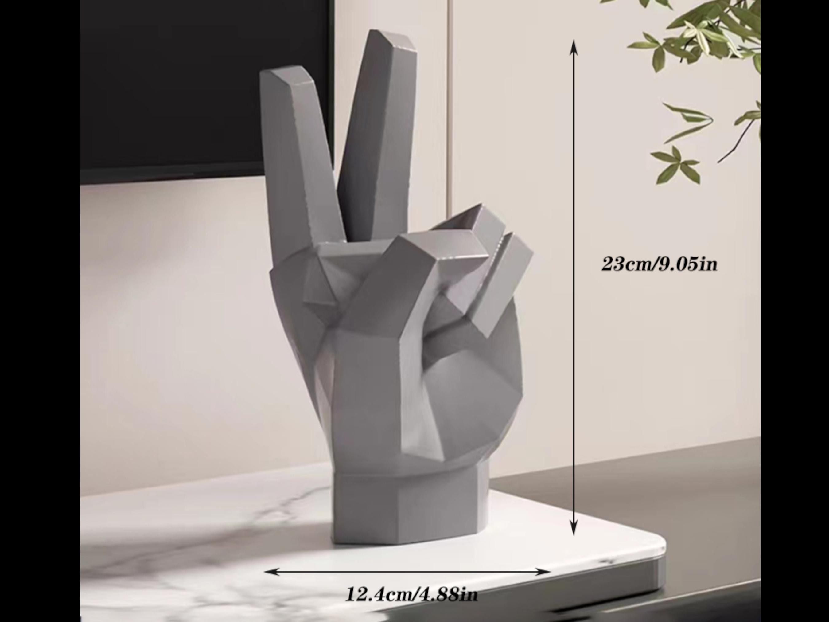 Hand Gesture Statue, Victory Sign Sculpture, Indoor Table Ornament, Modern Home Decoration