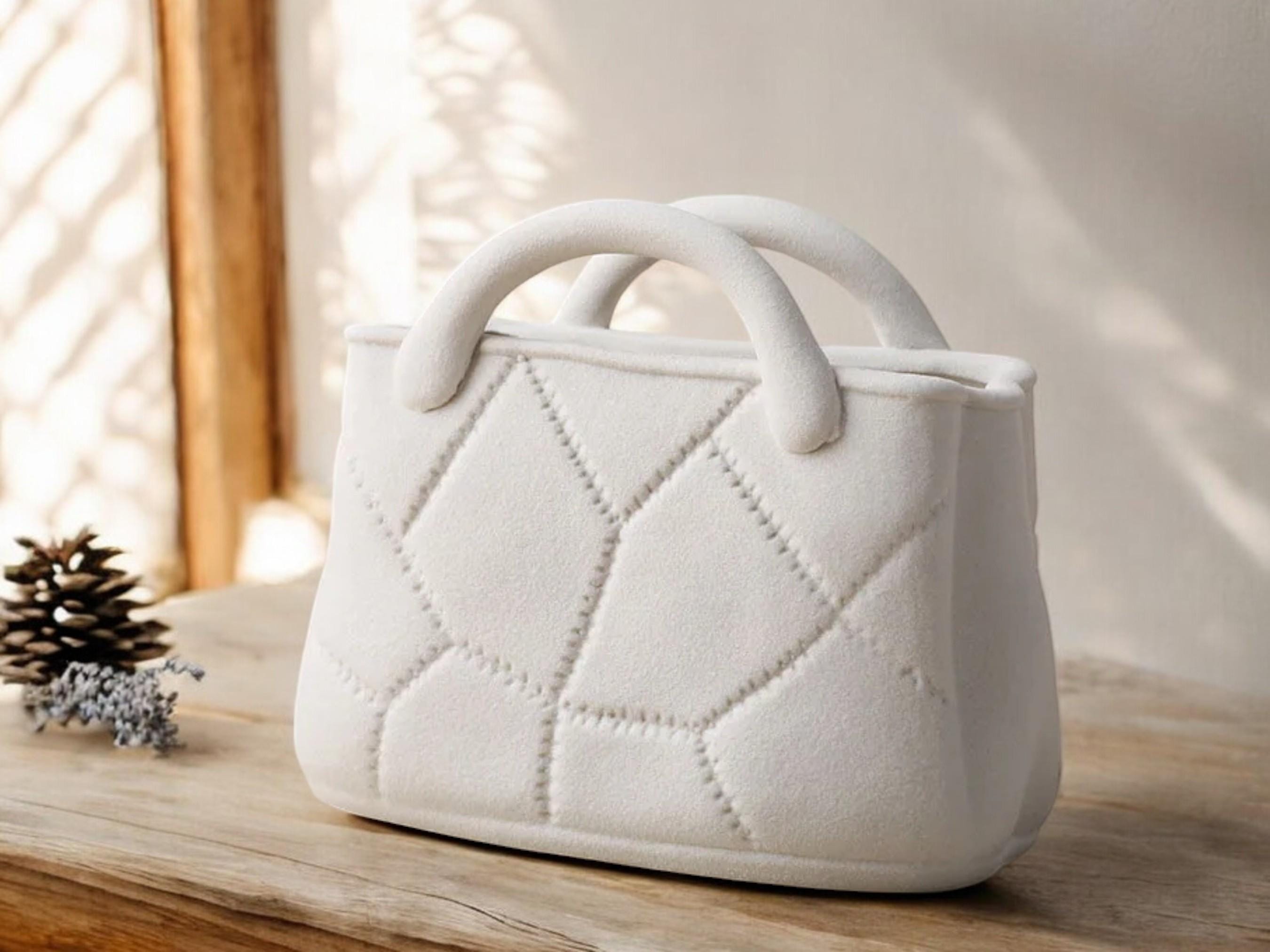 Handbag Flower Vase, Ceramic Flower Pot, Minimalist Tabletop Decor