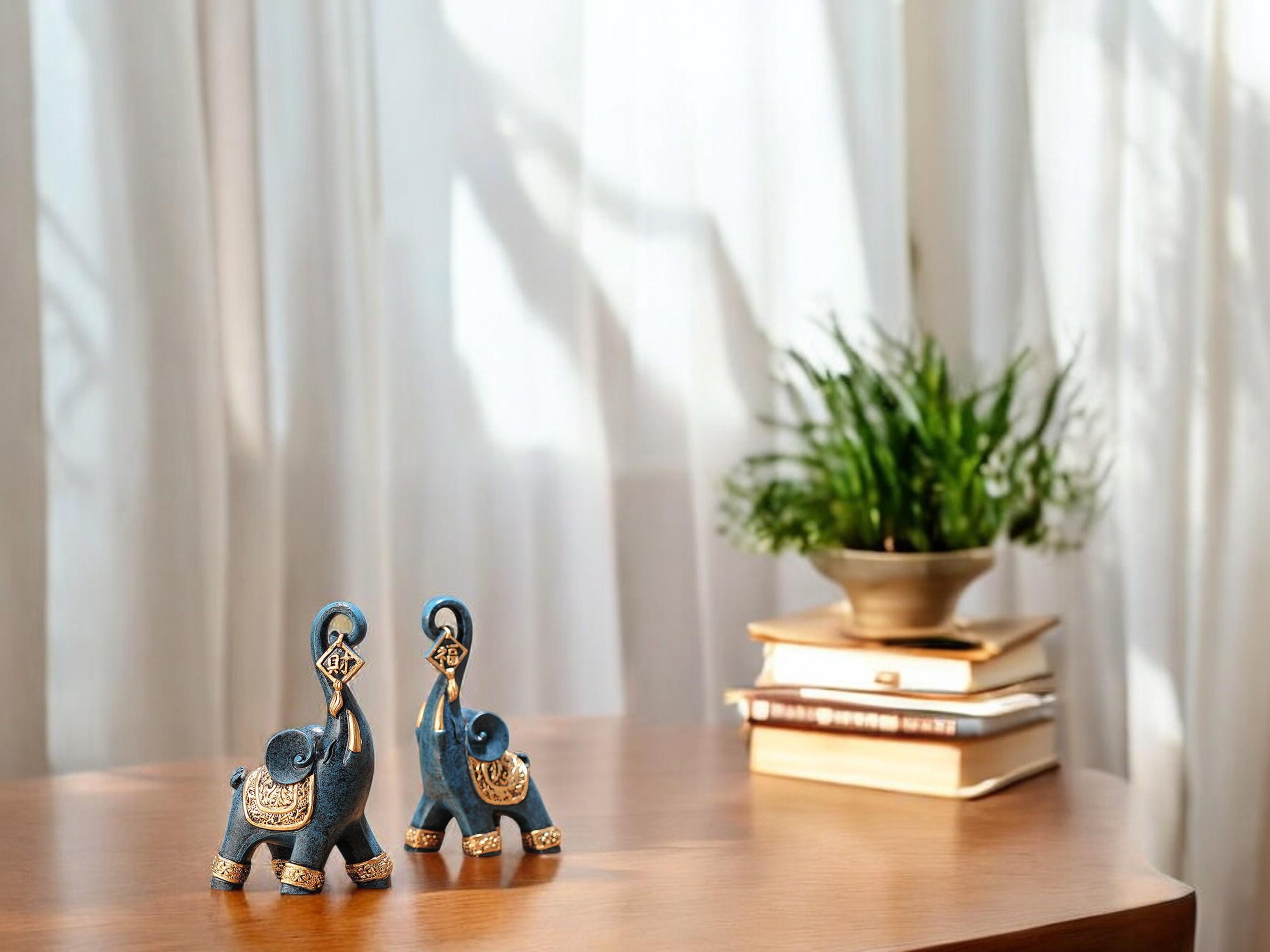 Nordic Resin Elephant Statue, Minimalist Figurine Decor, Boho Modern Animal Ornament Gift