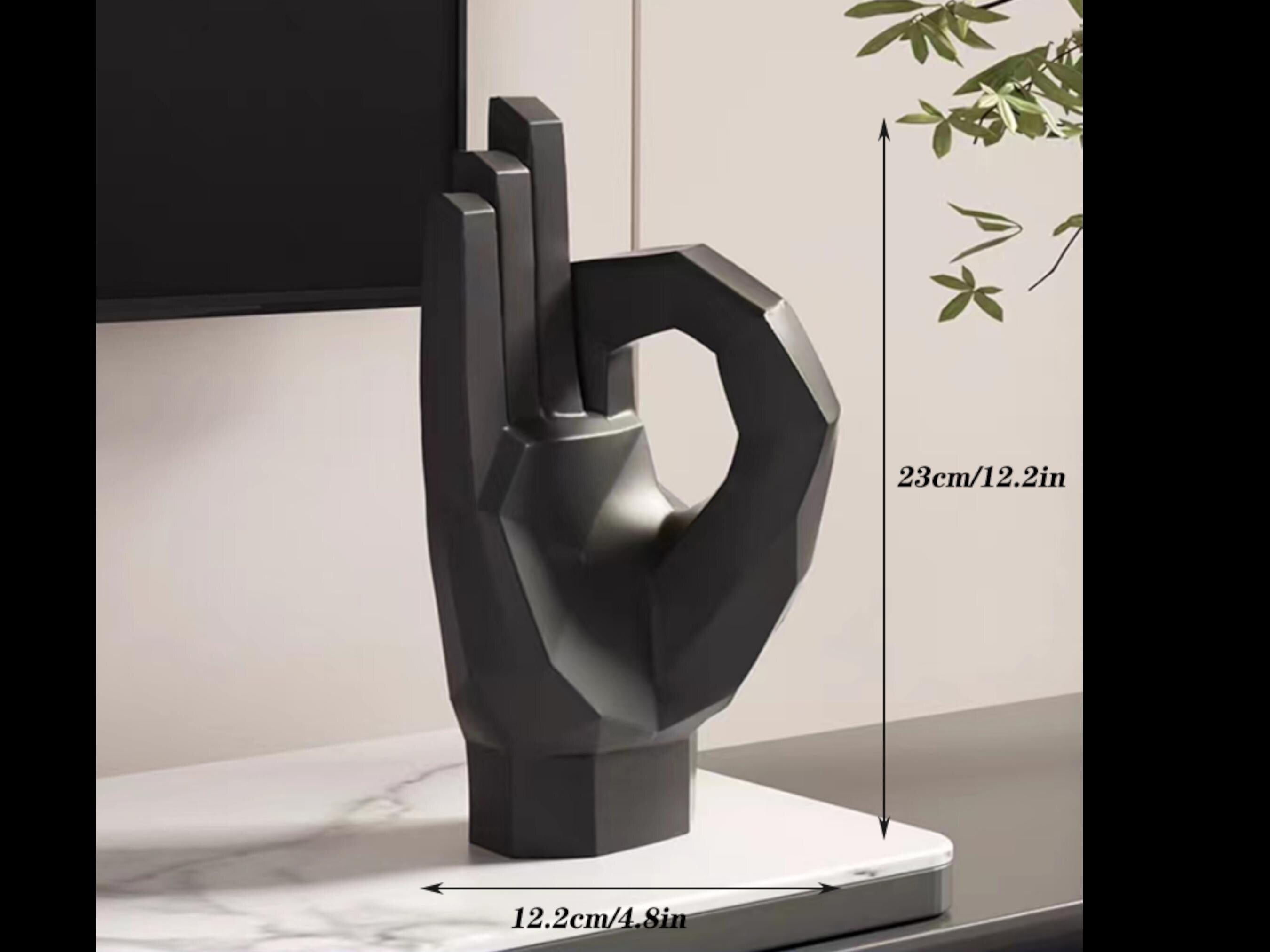 Hand Gesture Statue, Victory Sign Sculpture, Indoor Table Ornament, Modern Home Decoration