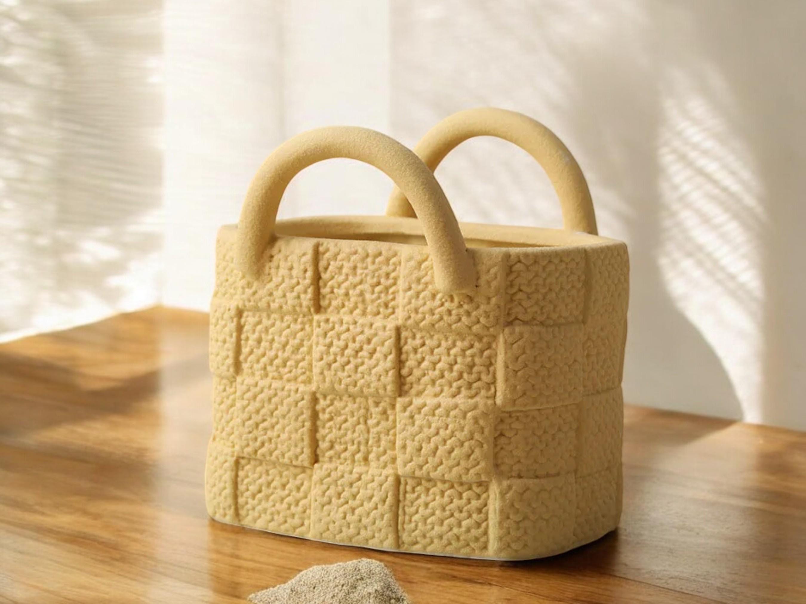 Handbag Flower Vase, Ceramic Flower Pot, Minimalist Tabletop Decor