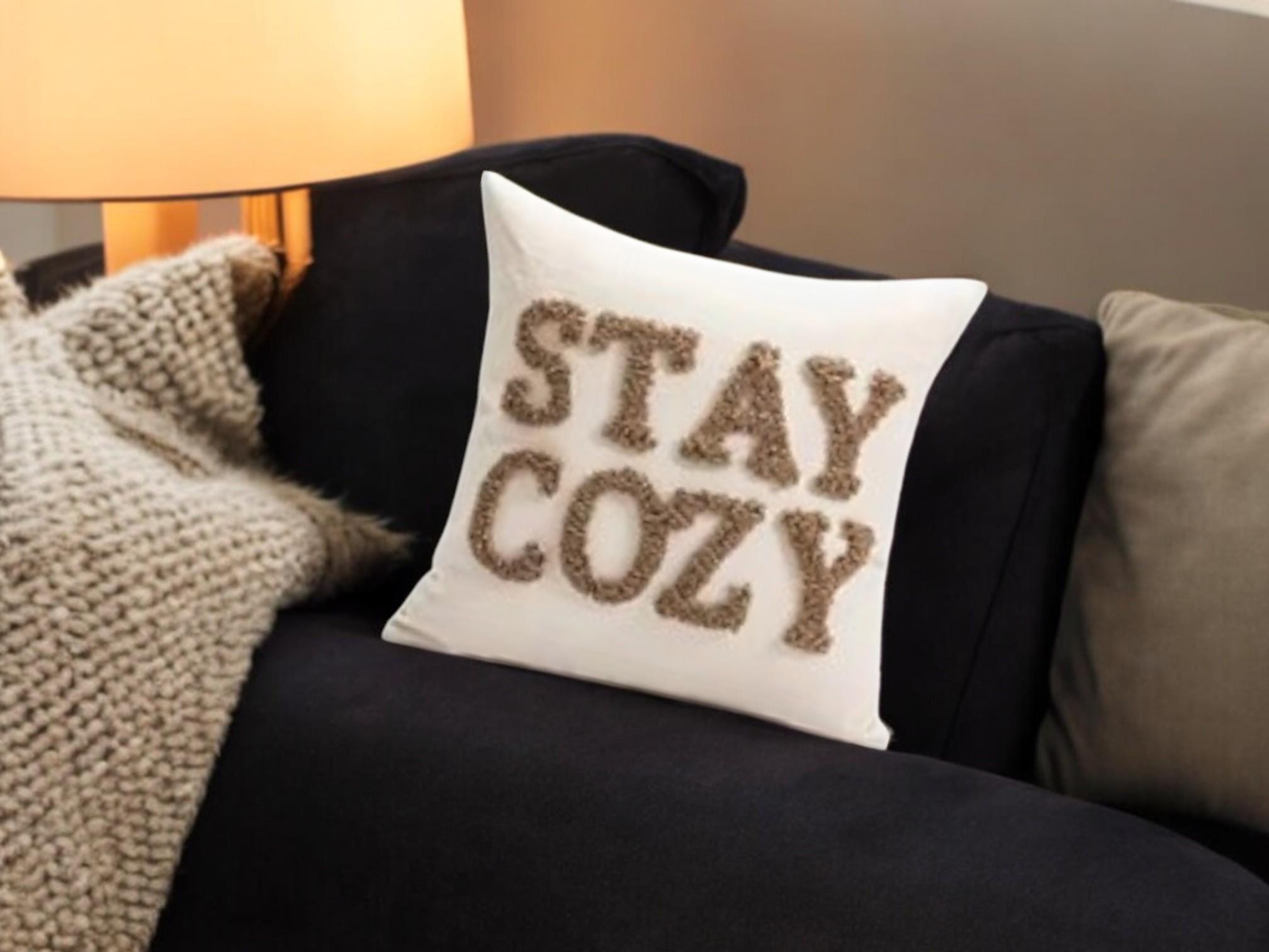 Embroidered Velvet Pillow Cover, Modern Nordic Letter Design, Living Room Decor