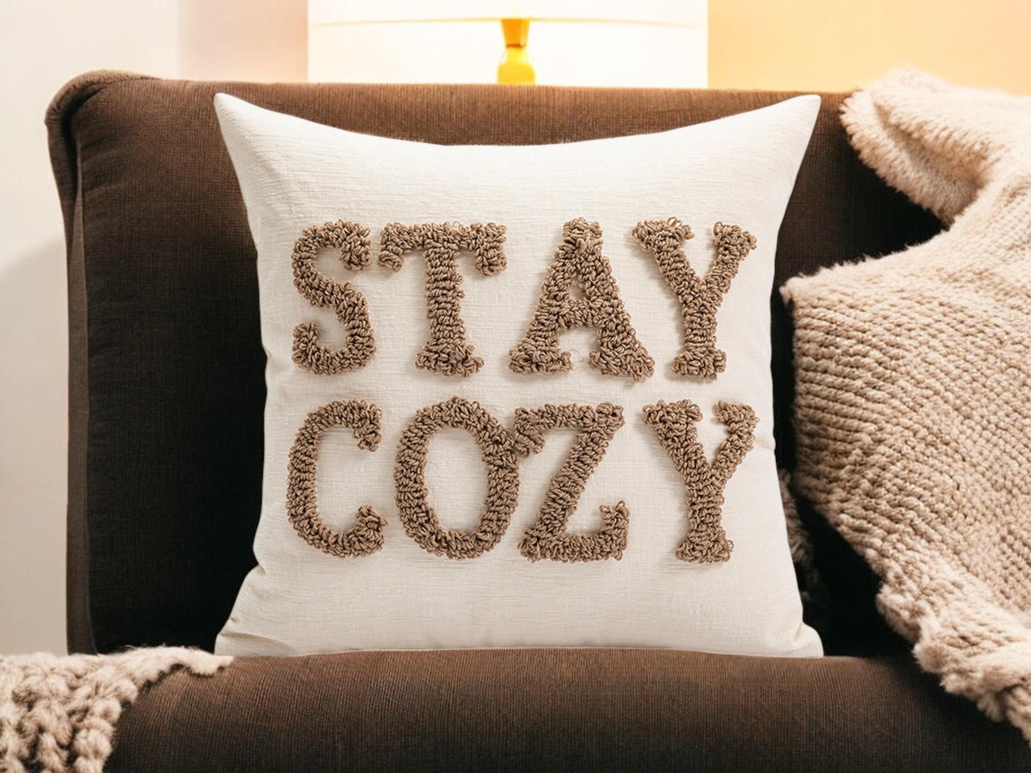 Embroidered Velvet Pillow Cover, Modern Nordic Letter Design, Living Room Decor