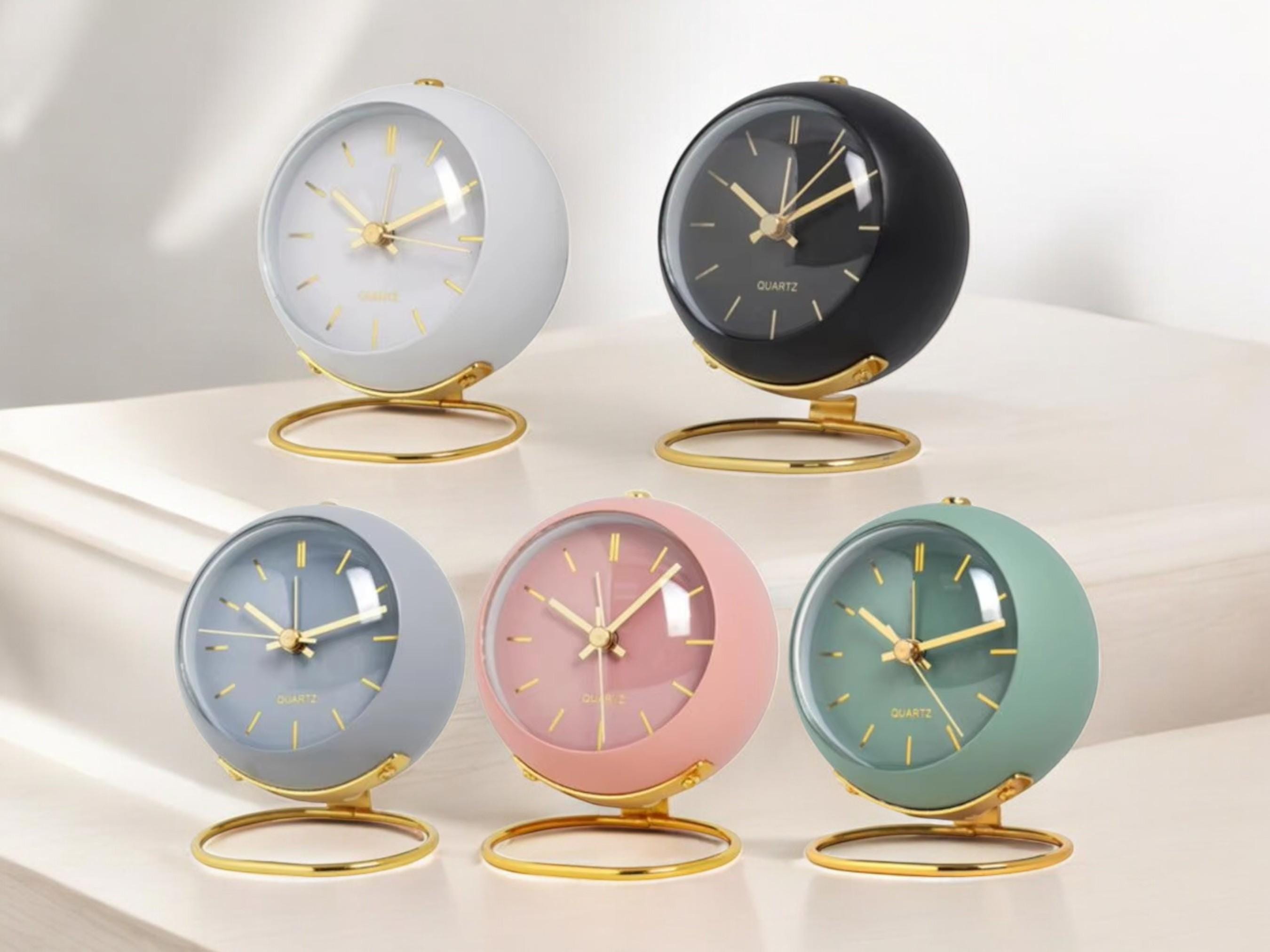 Minimalist Alarm Clock, Luminous Metal Desk Clock, Modern Bedside Table Decor