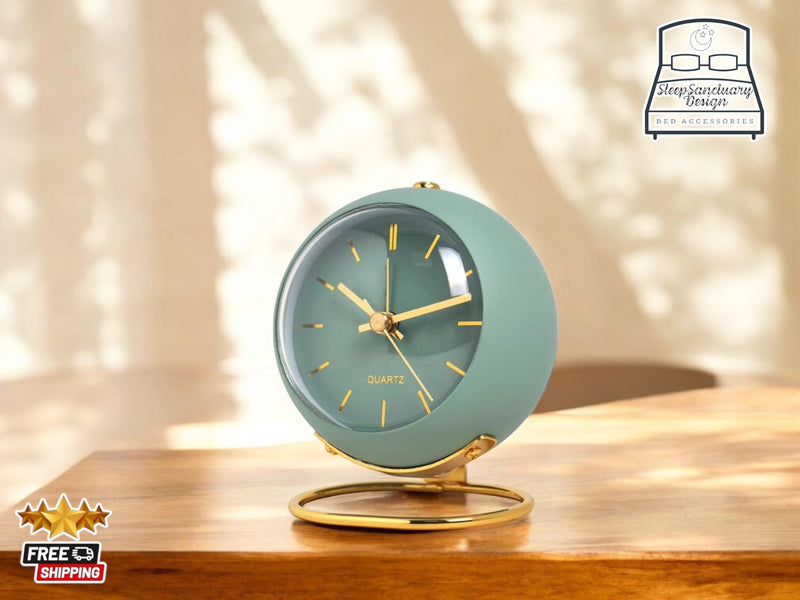 Minimalist Alarm Clock, Luminous Metal Desk Clock, Modern Bedside Table Decor