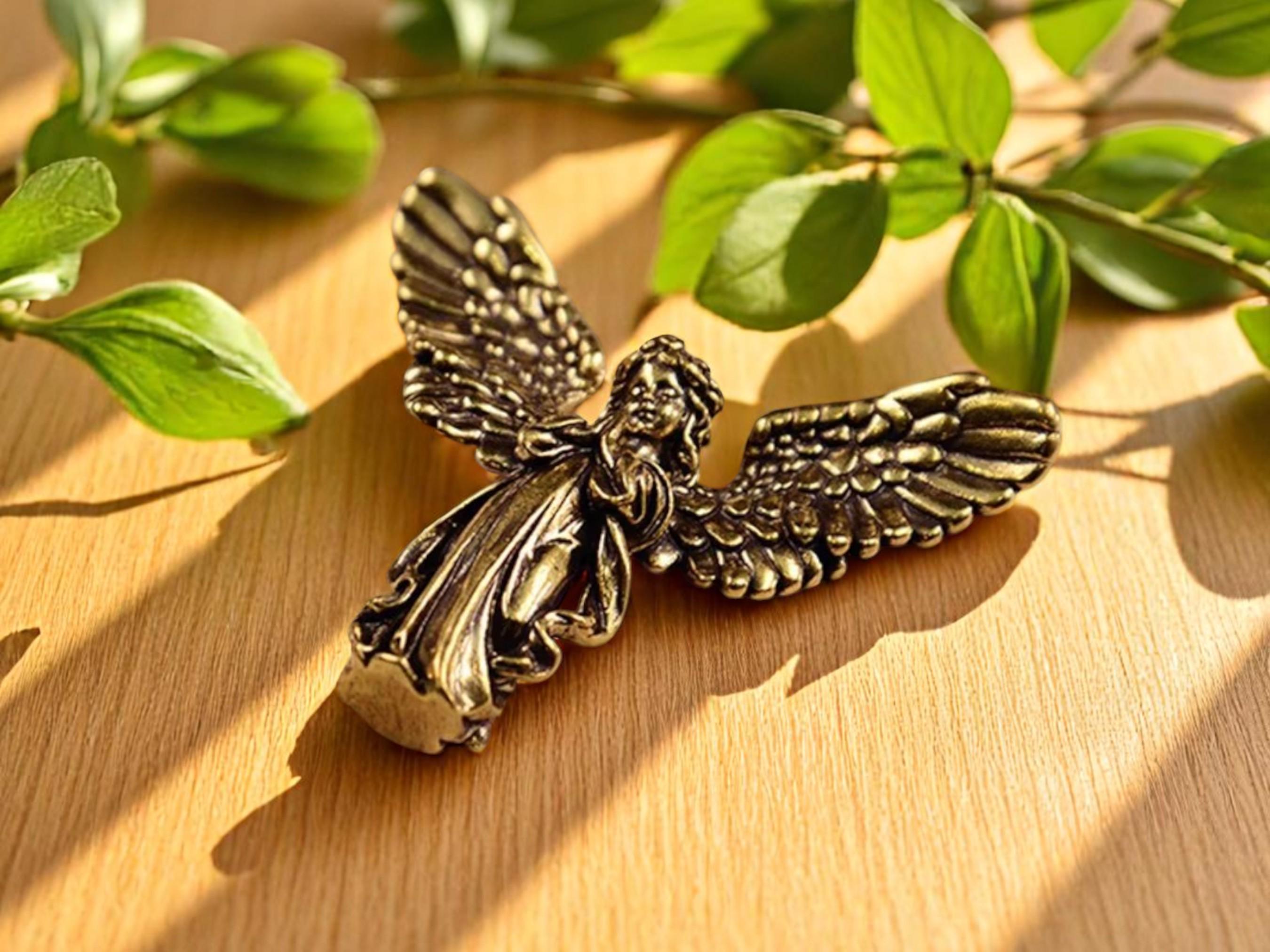 Brass Cupid Angel Statue, Handmade Angel Decor, Retro Love Figurine, Romantic Gift