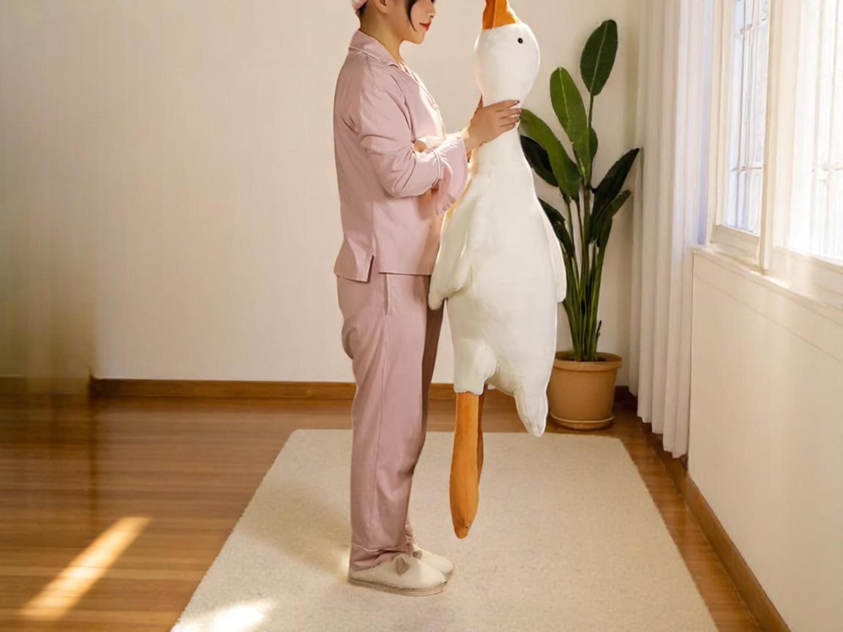 Giant Duck Plush Pillow: Soft Fleece Stuffed Animal, Nursery Decor