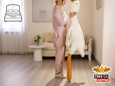 Giant Duck Plush Pillow: Soft Fleece Stuffed Animal, Nursery Decor