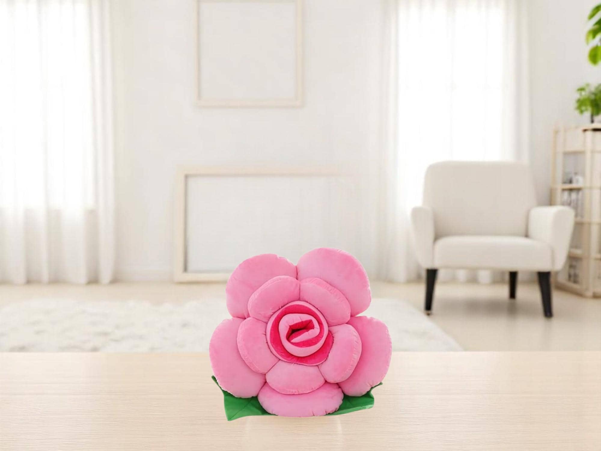 Rose Flower Plush Pillow | Soft Floral Cushion, Aesthetic Decor