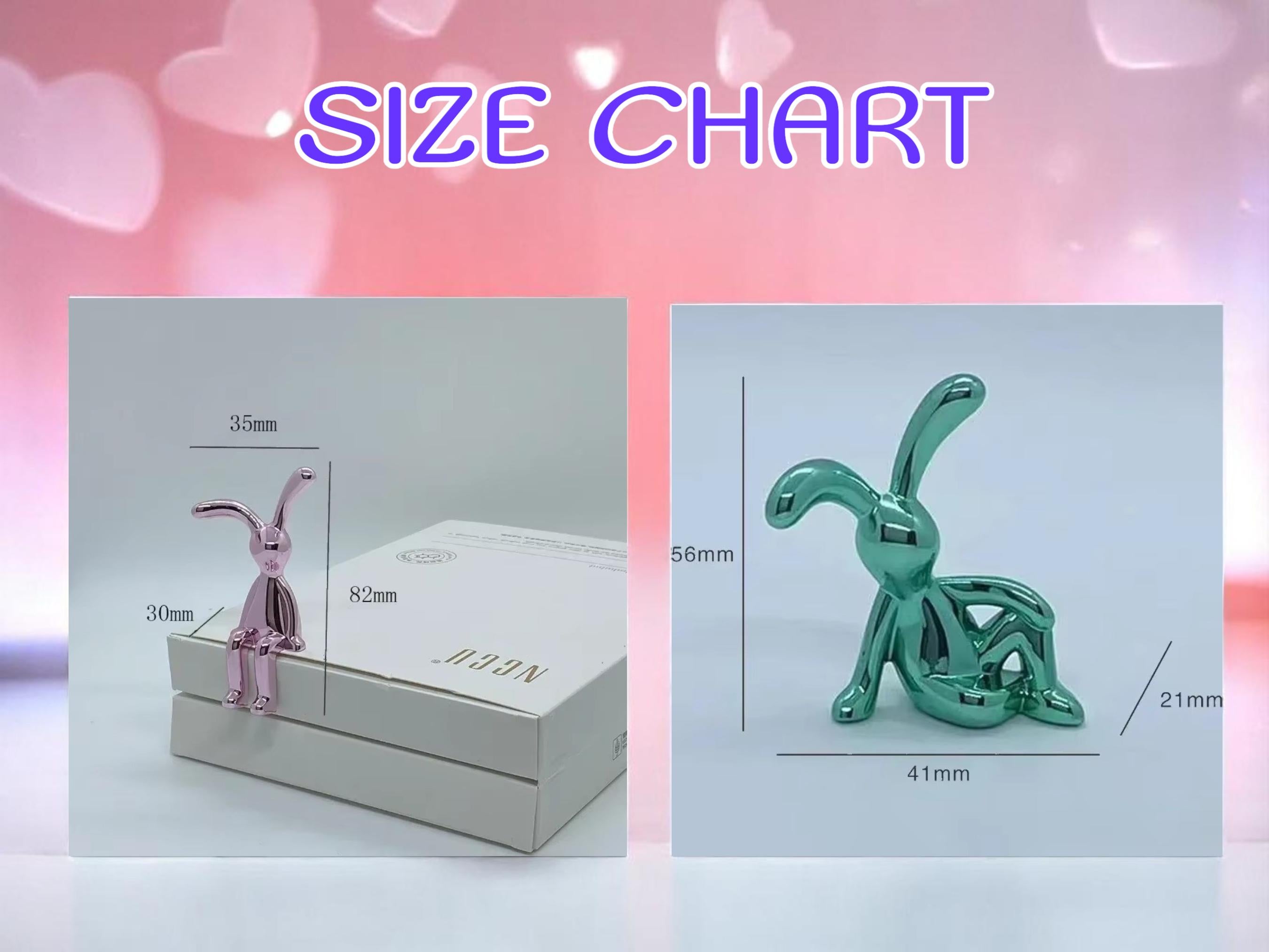 Metallic Rabbit Statue, Bunny Figurine Decor, Modern Animal Sculpture