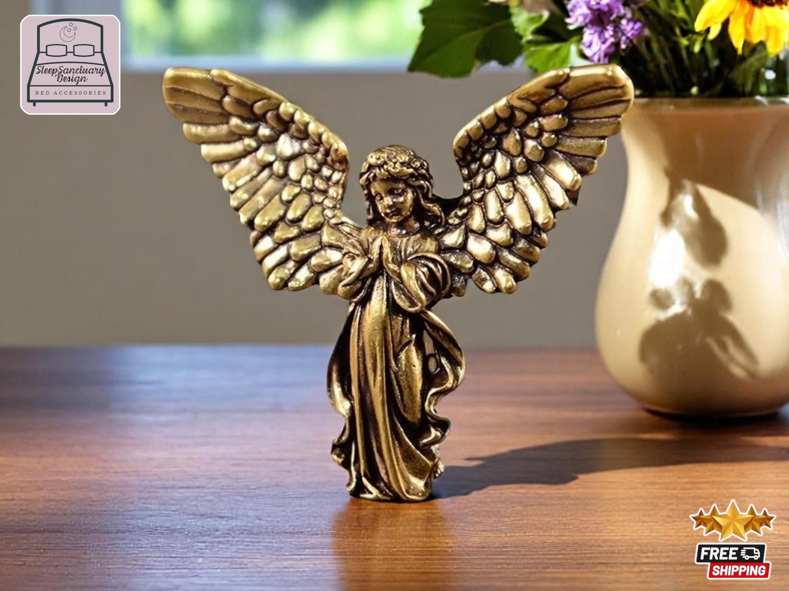 Brass Cupid Angel Statue, Handmade Angel Decor, Retro Love Figurine, Romantic Gift