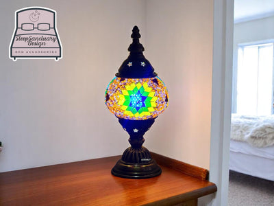 Mosaic Star Table Lamp, Handcrafted LED Retro Night Light