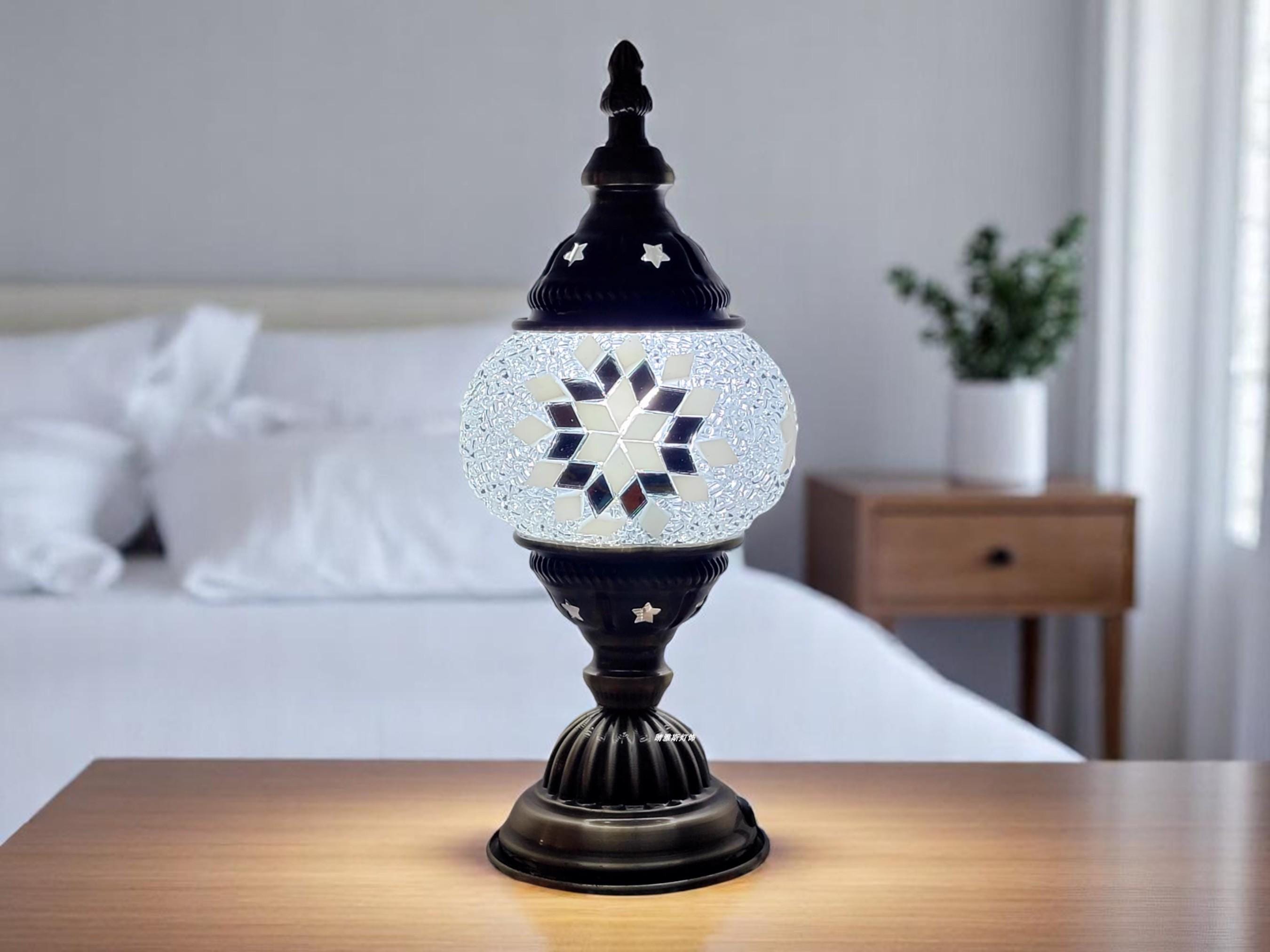 Mosaic Star Table Lamp, Handcrafted LED Retro Night Light