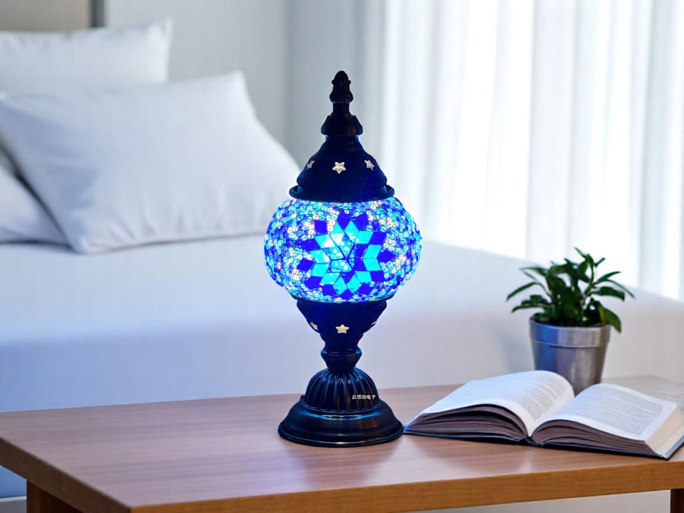 Mosaic Star Table Lamp, Handcrafted LED Retro Night Light