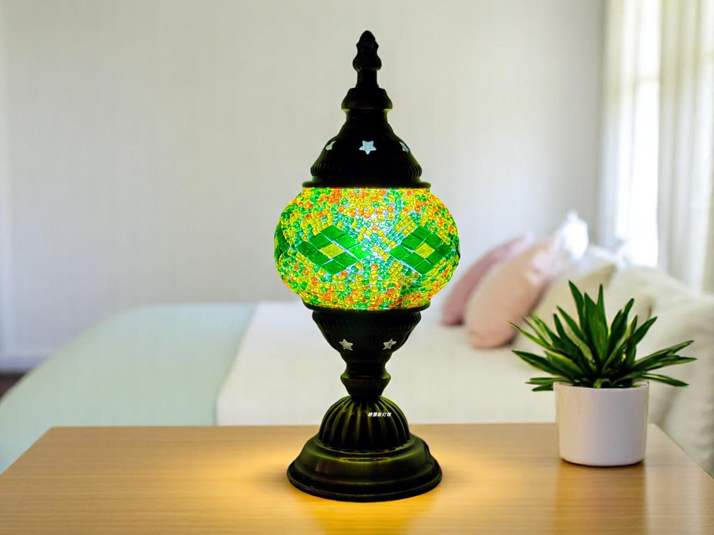 Mosaic Star Table Lamp, Handcrafted LED Retro Night Light