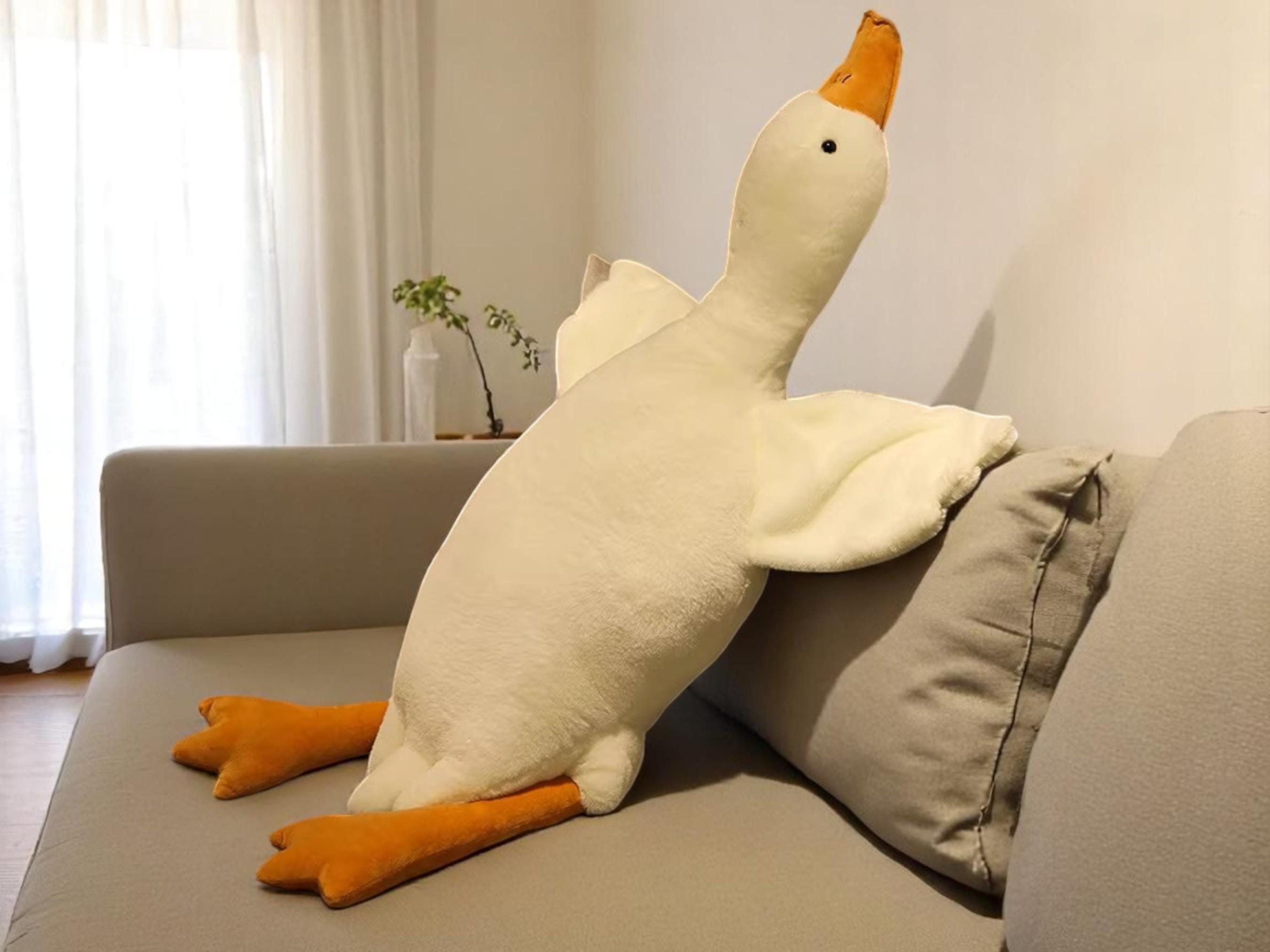 Giant Duck Plush Pillow: Soft Fleece Stuffed Animal, Nursery Decor
