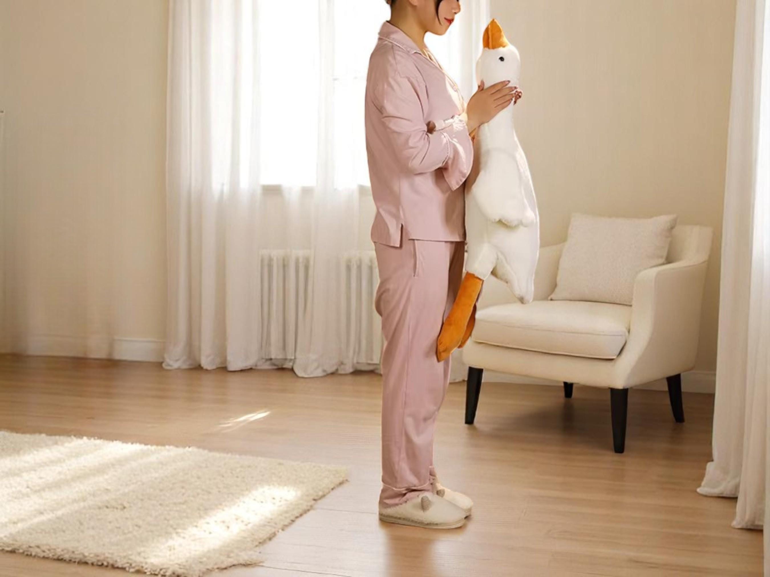 Giant Duck Plush Pillow: Soft Fleece Stuffed Animal, Nursery Decor