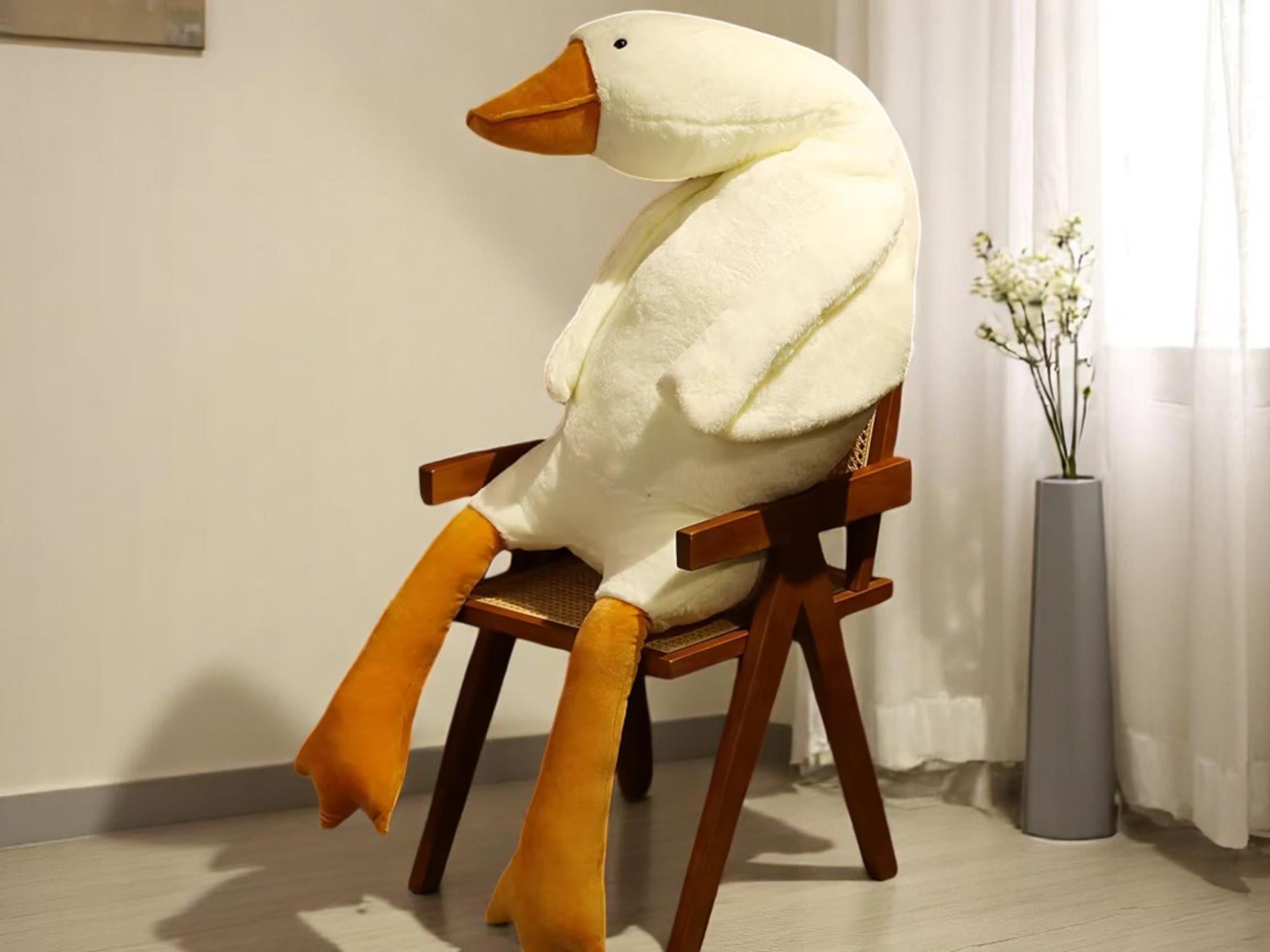 Giant Duck Plush Pillow: Soft Fleece Stuffed Animal, Nursery Decor