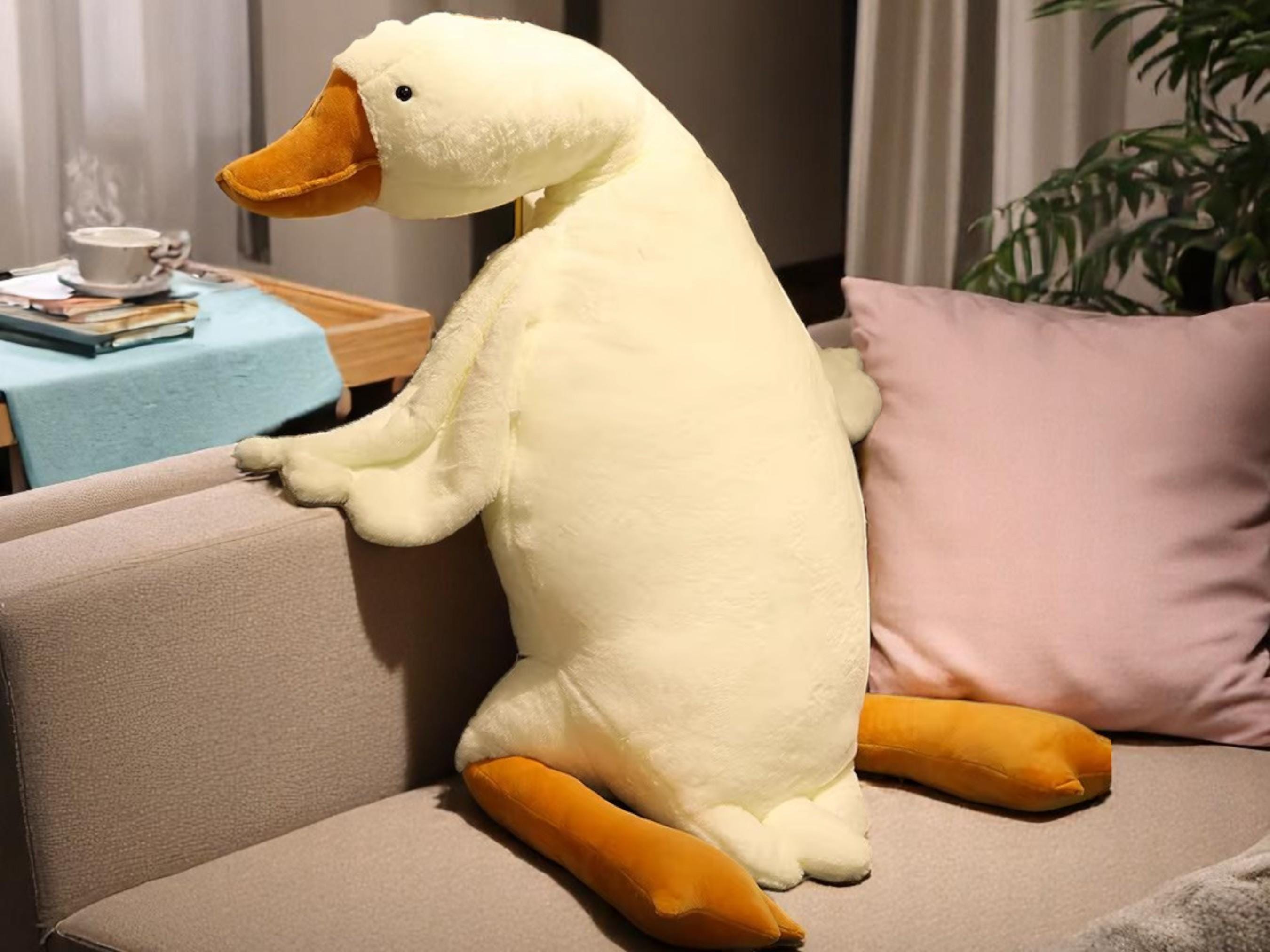 Giant Duck Plush Pillow: Soft Fleece Stuffed Animal, Nursery Decor
