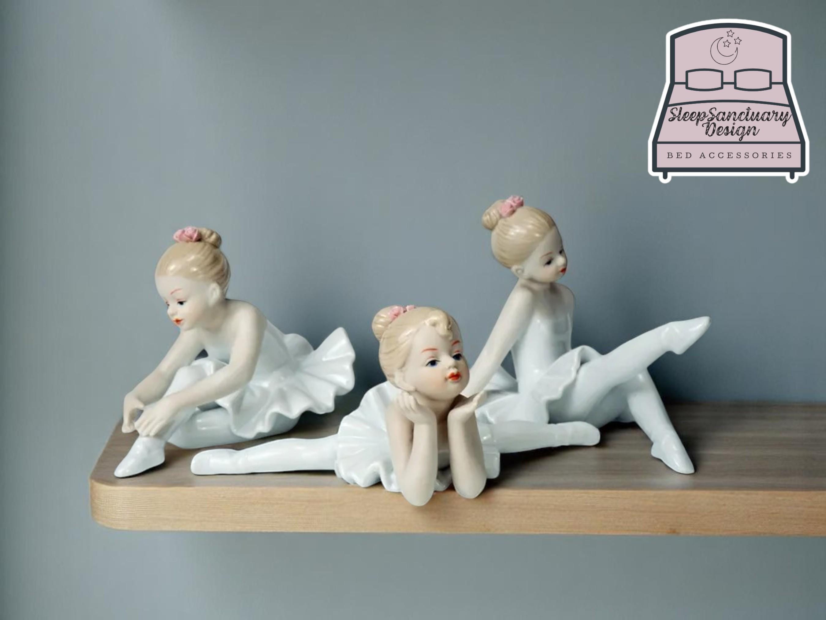 Elegant Ceramic Ballerina Figurine: Ballet Girl Statue, Bedroom and Shelf Decor