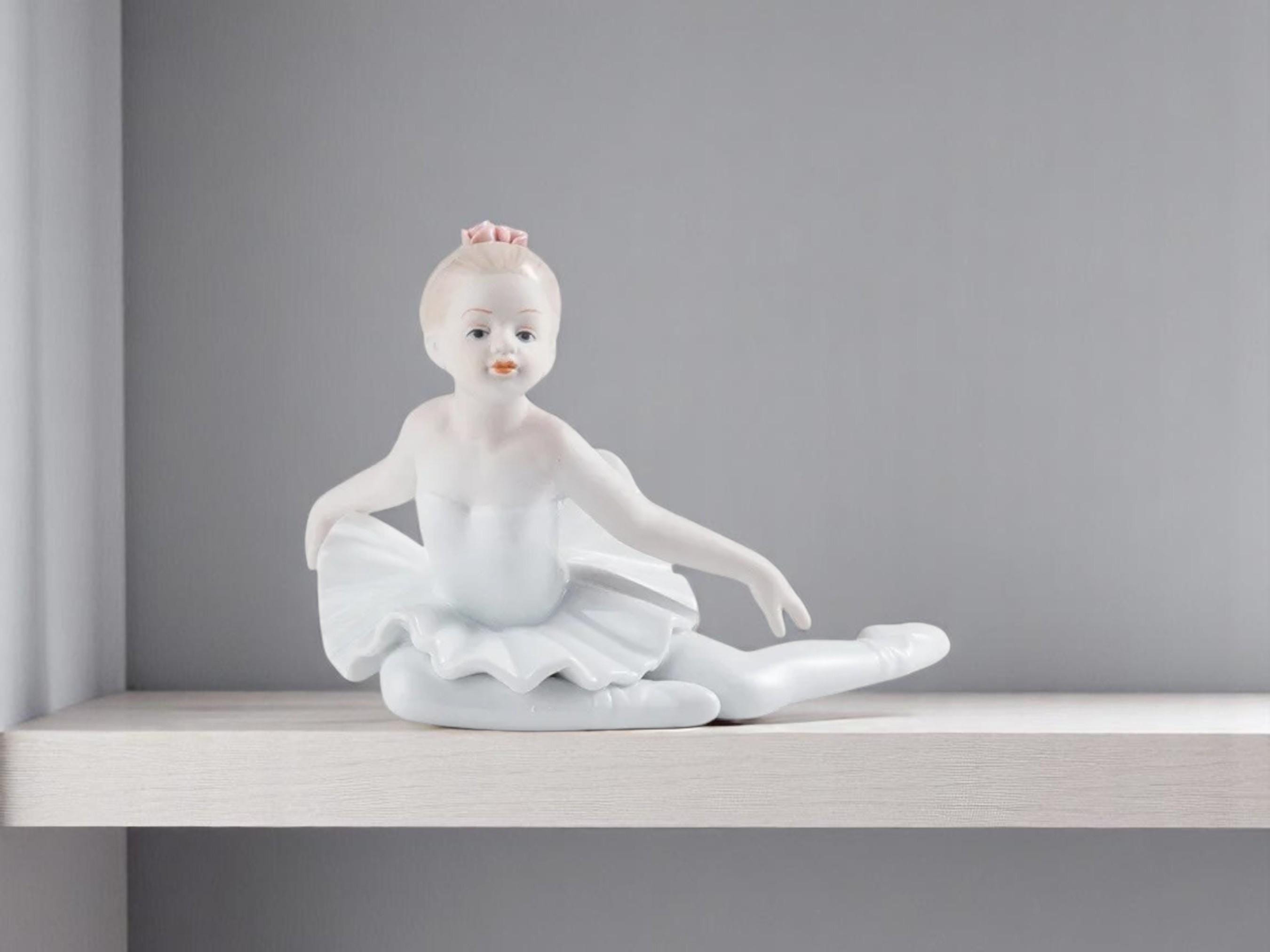 Elegant Ceramic Ballerina Figurine: Ballet Girl Statue, Bedroom and Shelf Decor