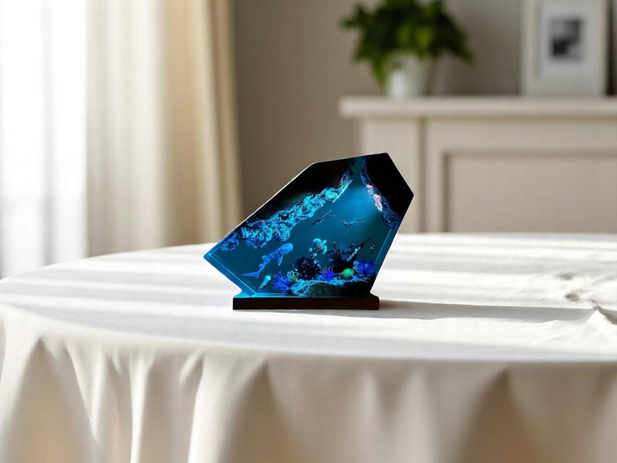 Resin Ocean Lamp, Ocean Night Light, Shipwreck Nautical Decor