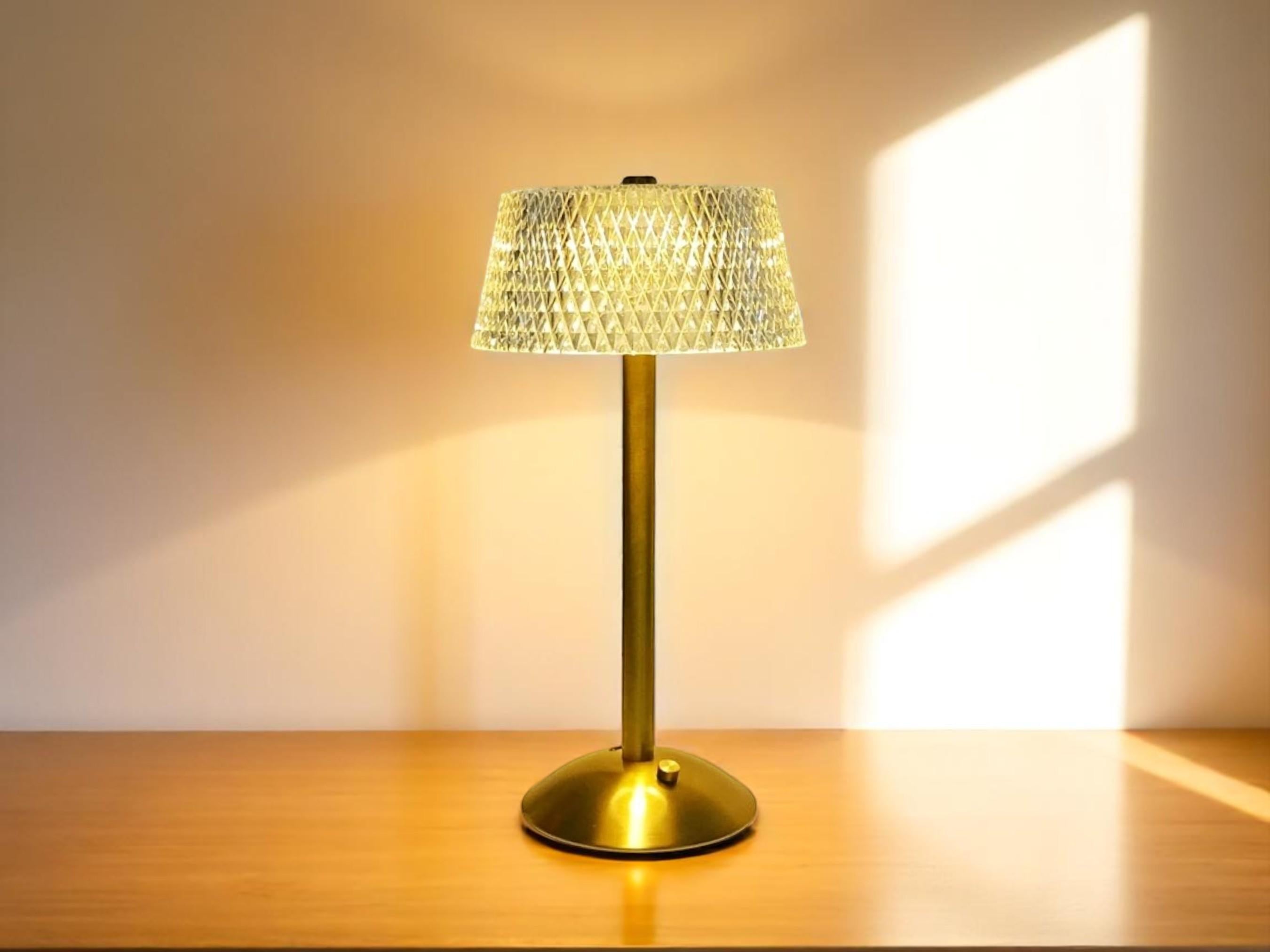 Crystal Glow Lamp, USB Rechargeable Touch Table Lamp, Dimmable Bedside Light Decor