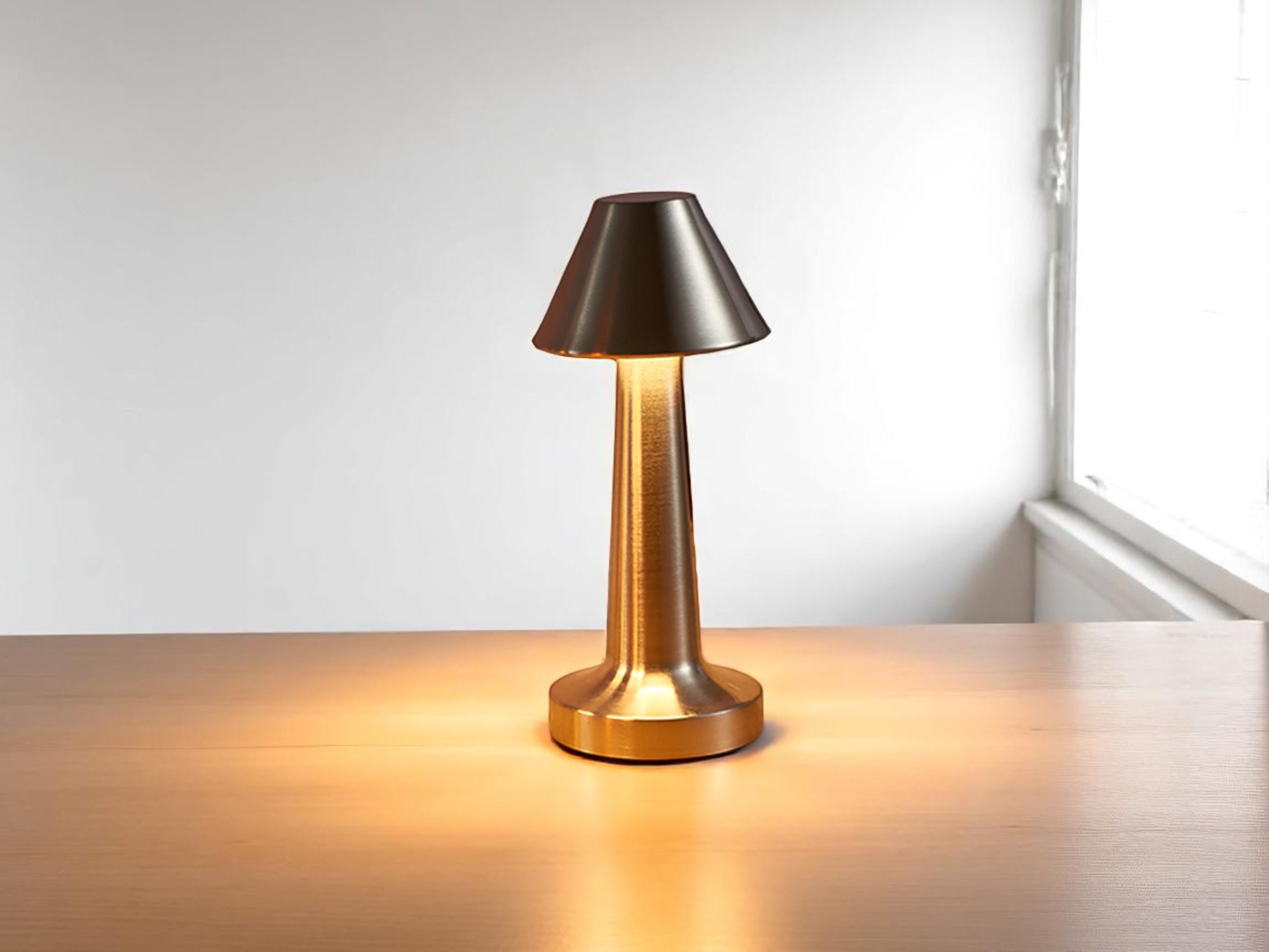 Cordless Industrial Style Table Lamp,Touch Sensor Dimmable Accent Light