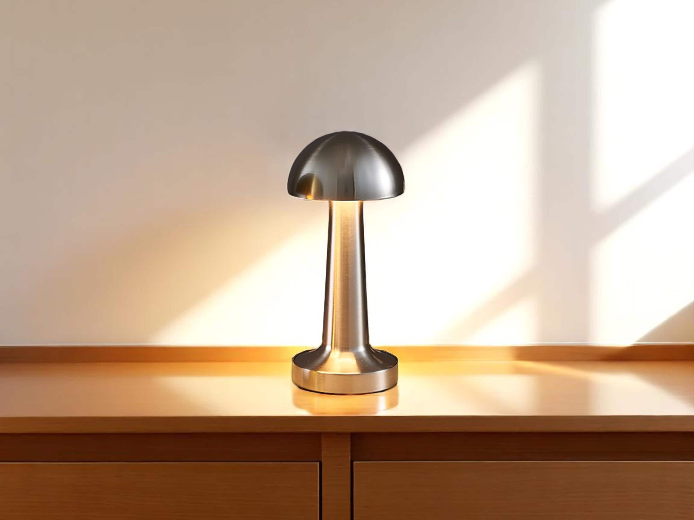 Cordless Industrial Style Table Lamp,Touch Sensor Dimmable Accent Light