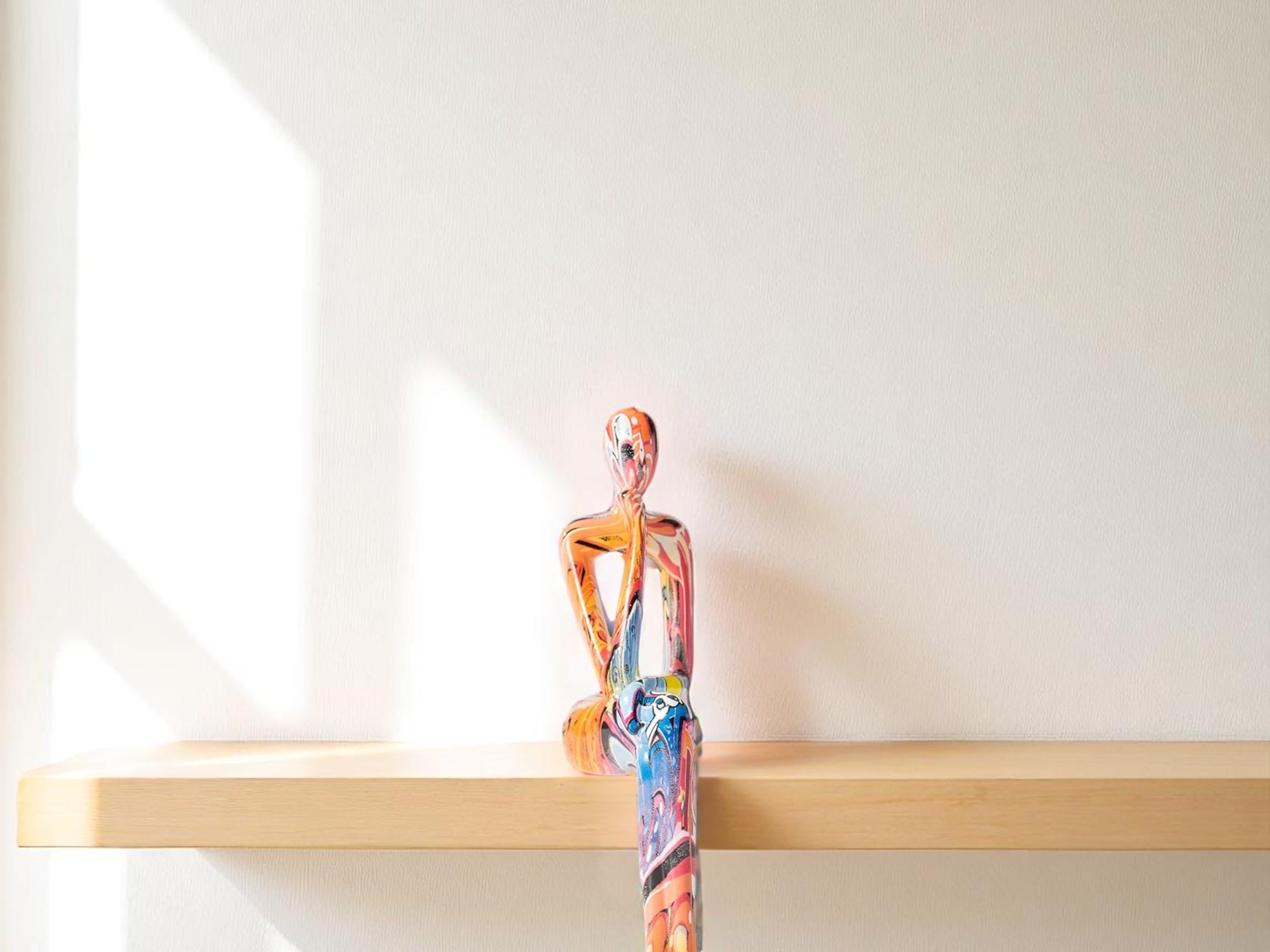 Abstract Resin Graffiti Sculpture, Modern Art Figurine, Colorful Shelf Decor