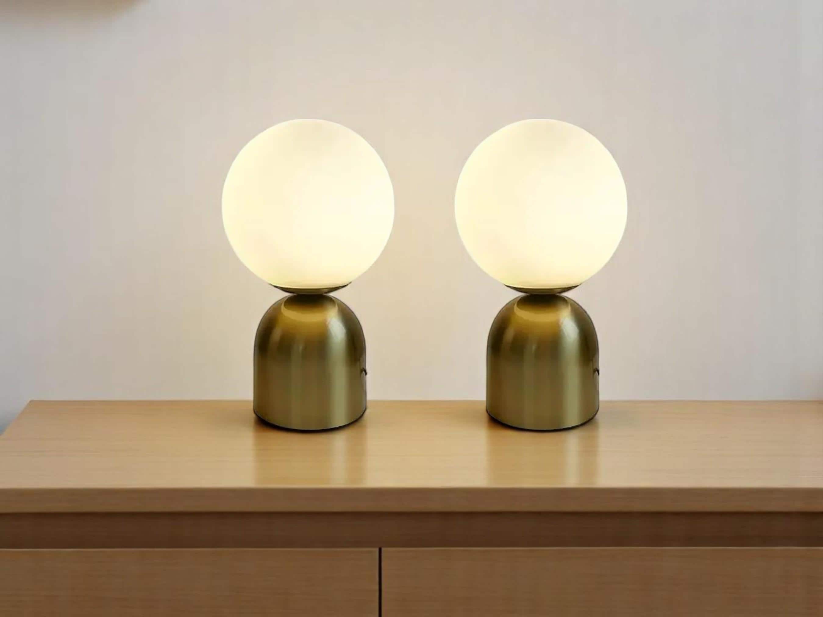 Nordic Brass Table Lamp, Minimalist Ball Desk Light, Modern Lighting for Bedroom