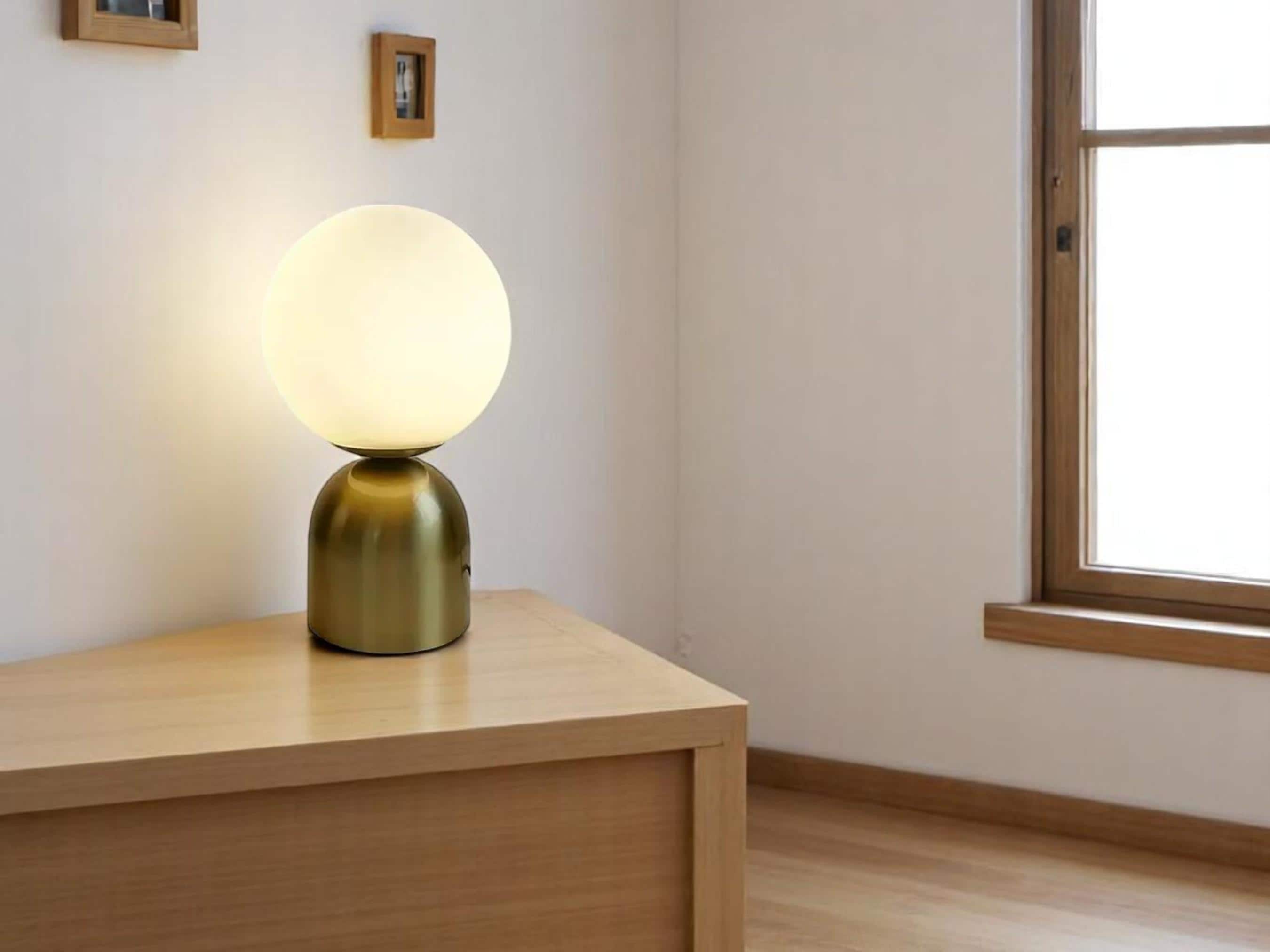 Nordic Brass Table Lamp, Minimalist Ball Desk Light, Modern Lighting for Bedroom