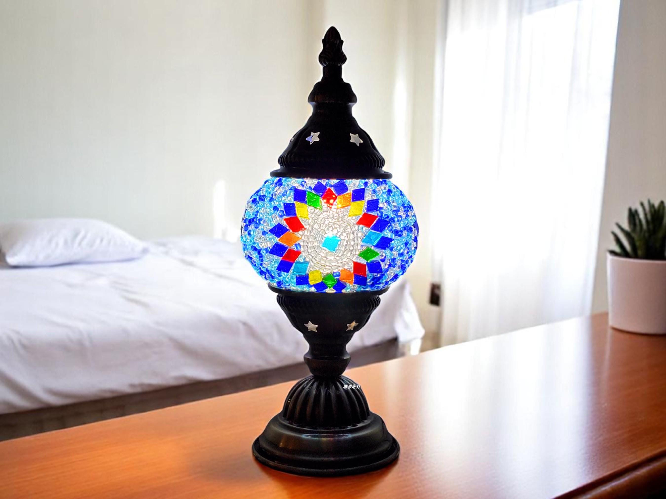 Mosaic Star Table Lamp, Handcrafted LED Retro Night Light