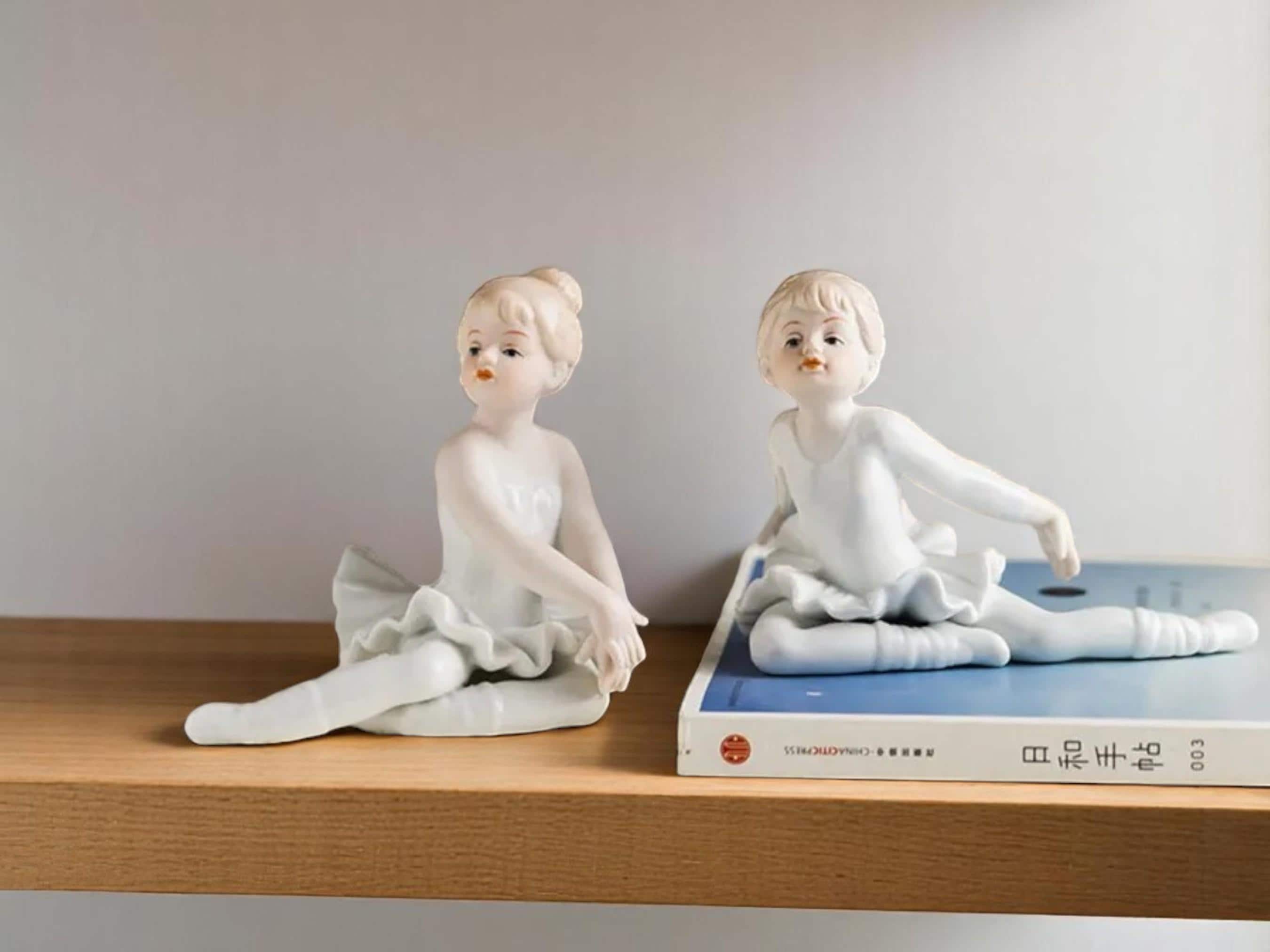 Elegant Ceramic Ballerina Figurine: Ballet Girl Statue, Bedroom and Shelf Decor