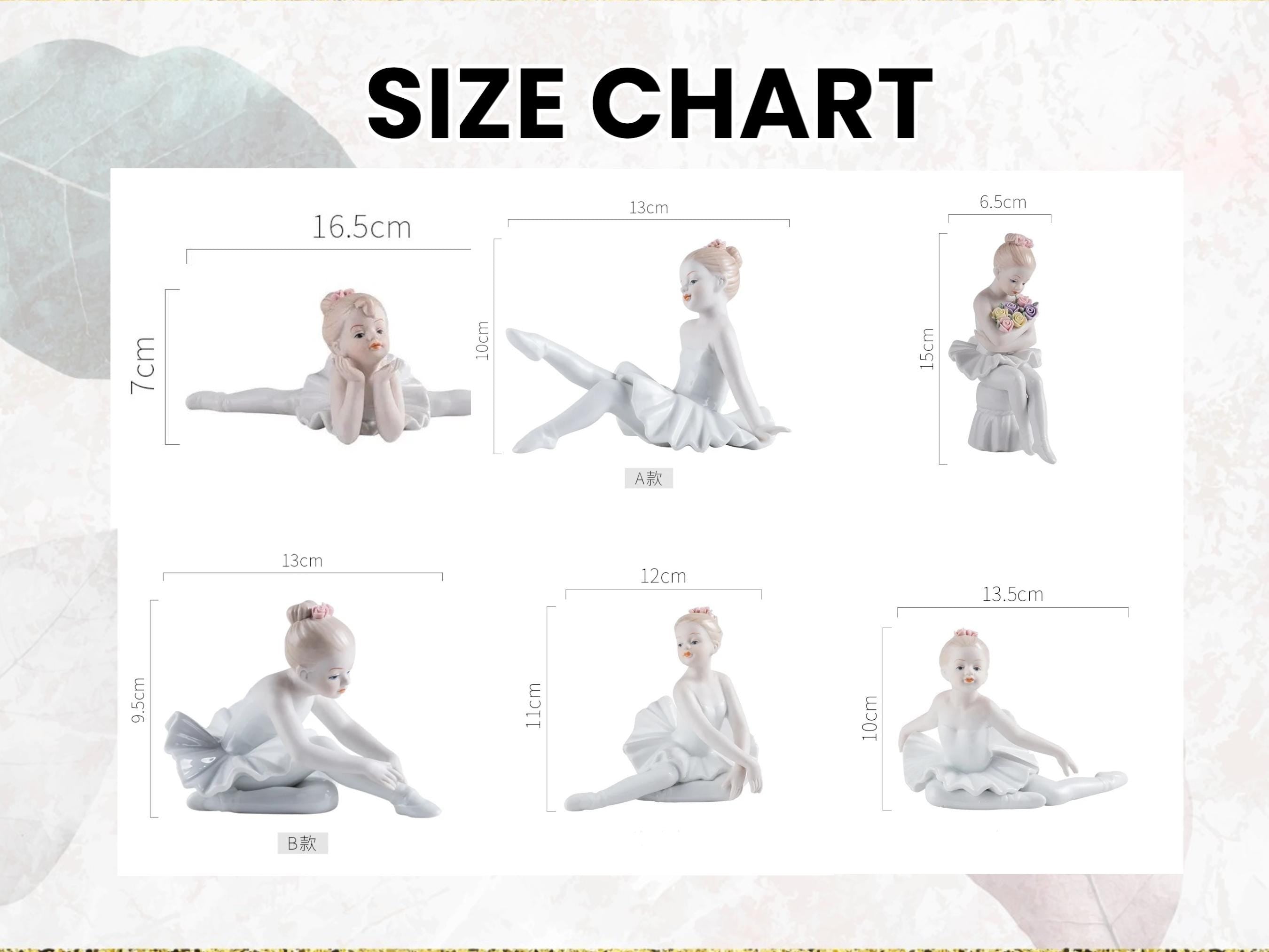 Elegant Ceramic Ballerina Figurine: Ballet Girl Statue, Bedroom and Shelf Decor