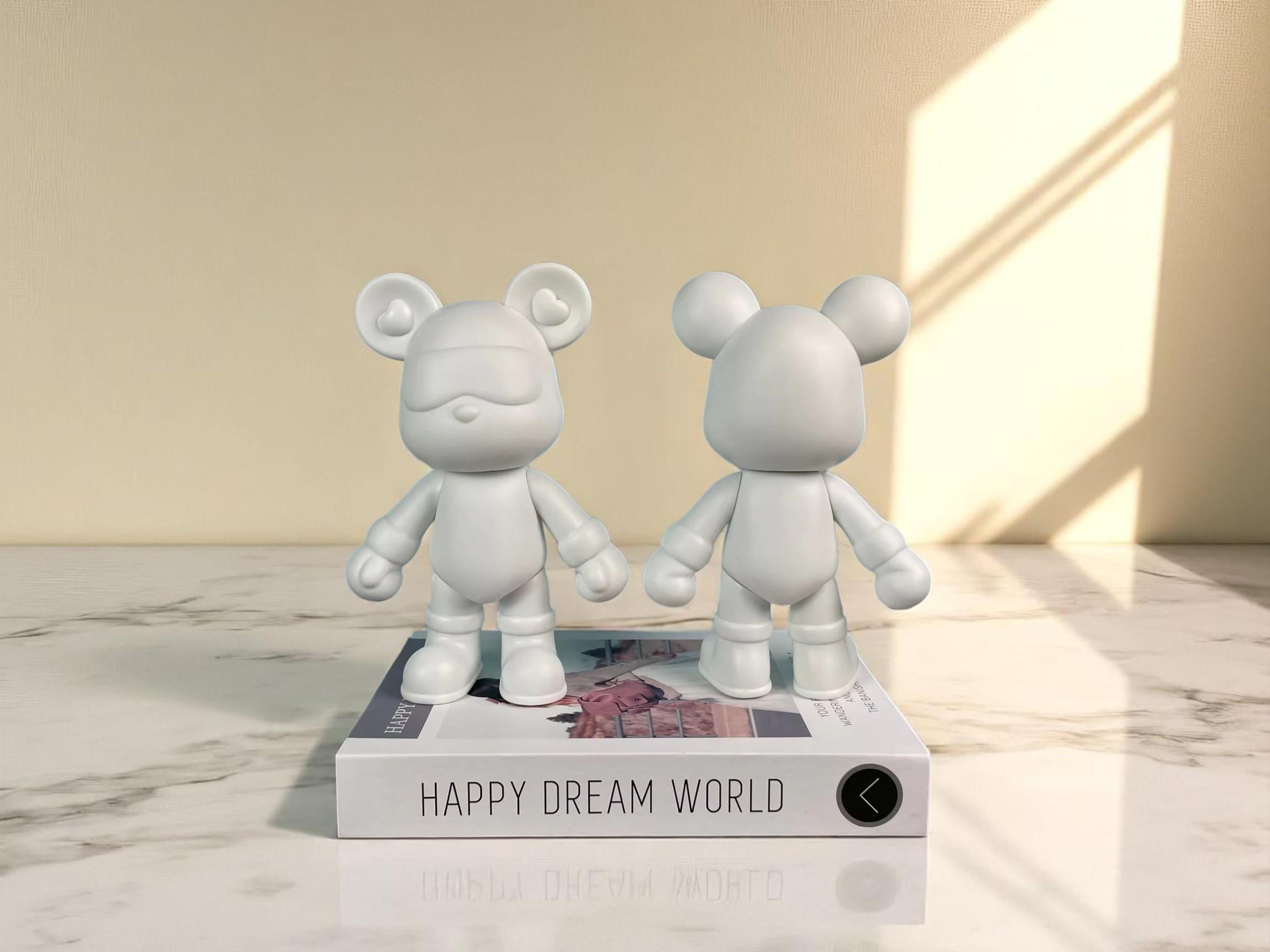 Vinyl Rabbit Bear Figurine, DIY Animal Craft, Modern Home Decor