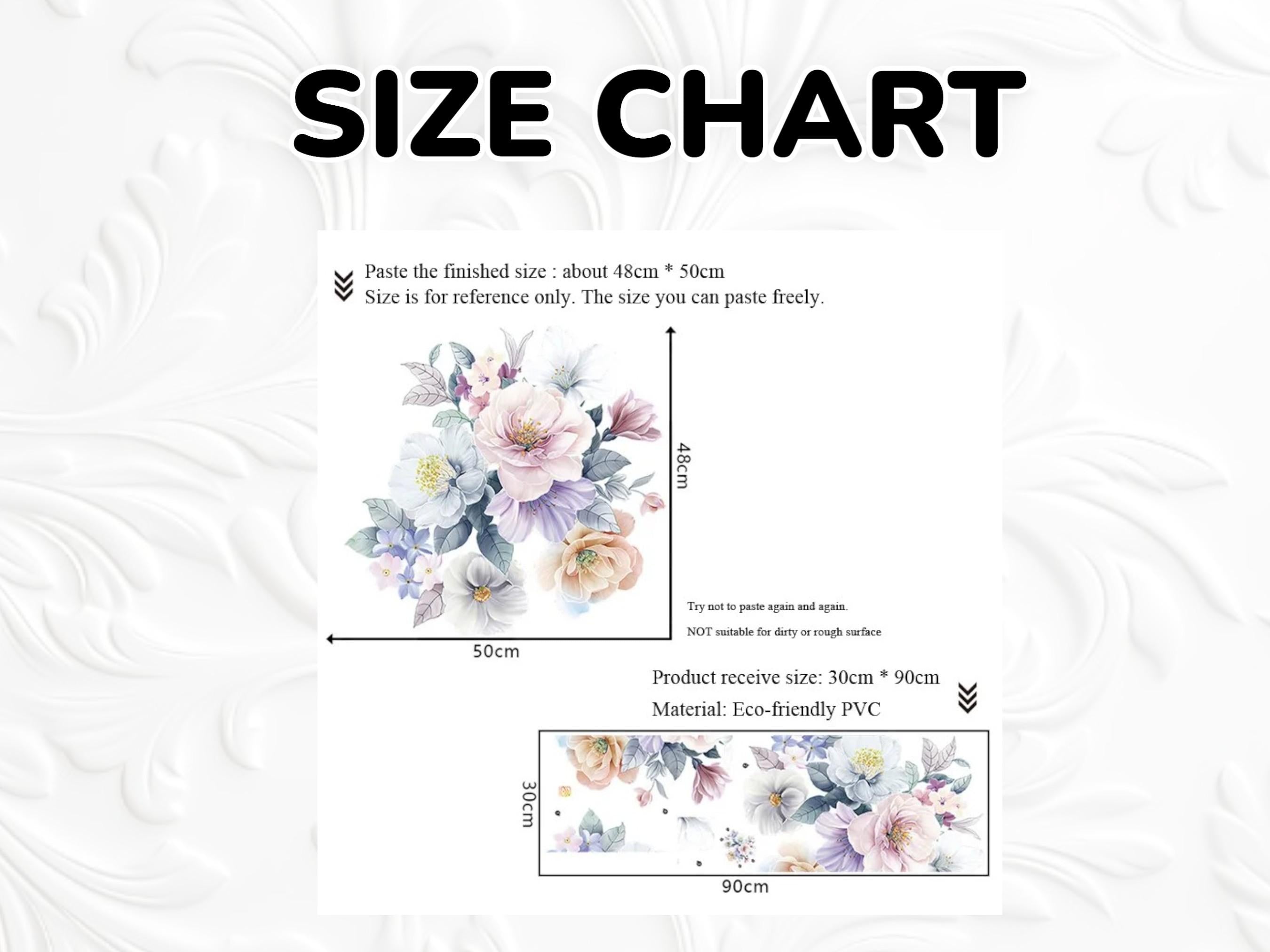 Watercolor Floral Wall Decals, Pastel Flower Mural for Living Room, Boho Nursery Decor