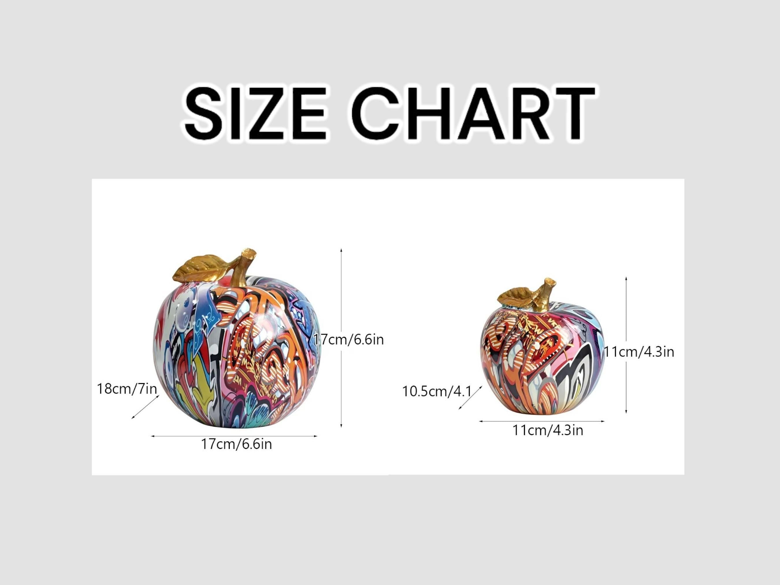 Colorful Resin Fruit Decor, Abstract Graffiti Art Ornament, Modern Home Decoration