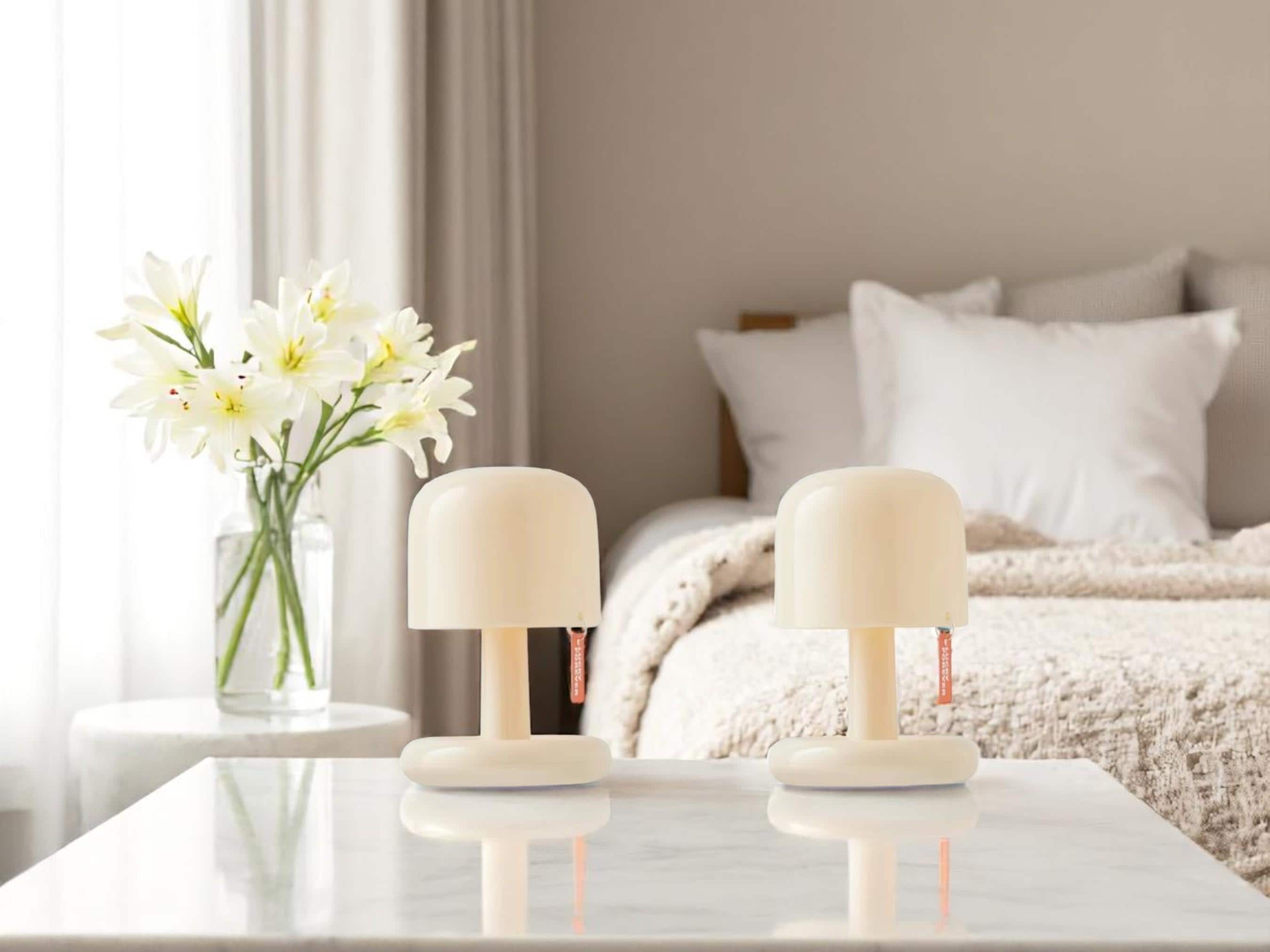 Mushroom LED Night Light, USB Rechargeable Bedside Lamp, Home Decor