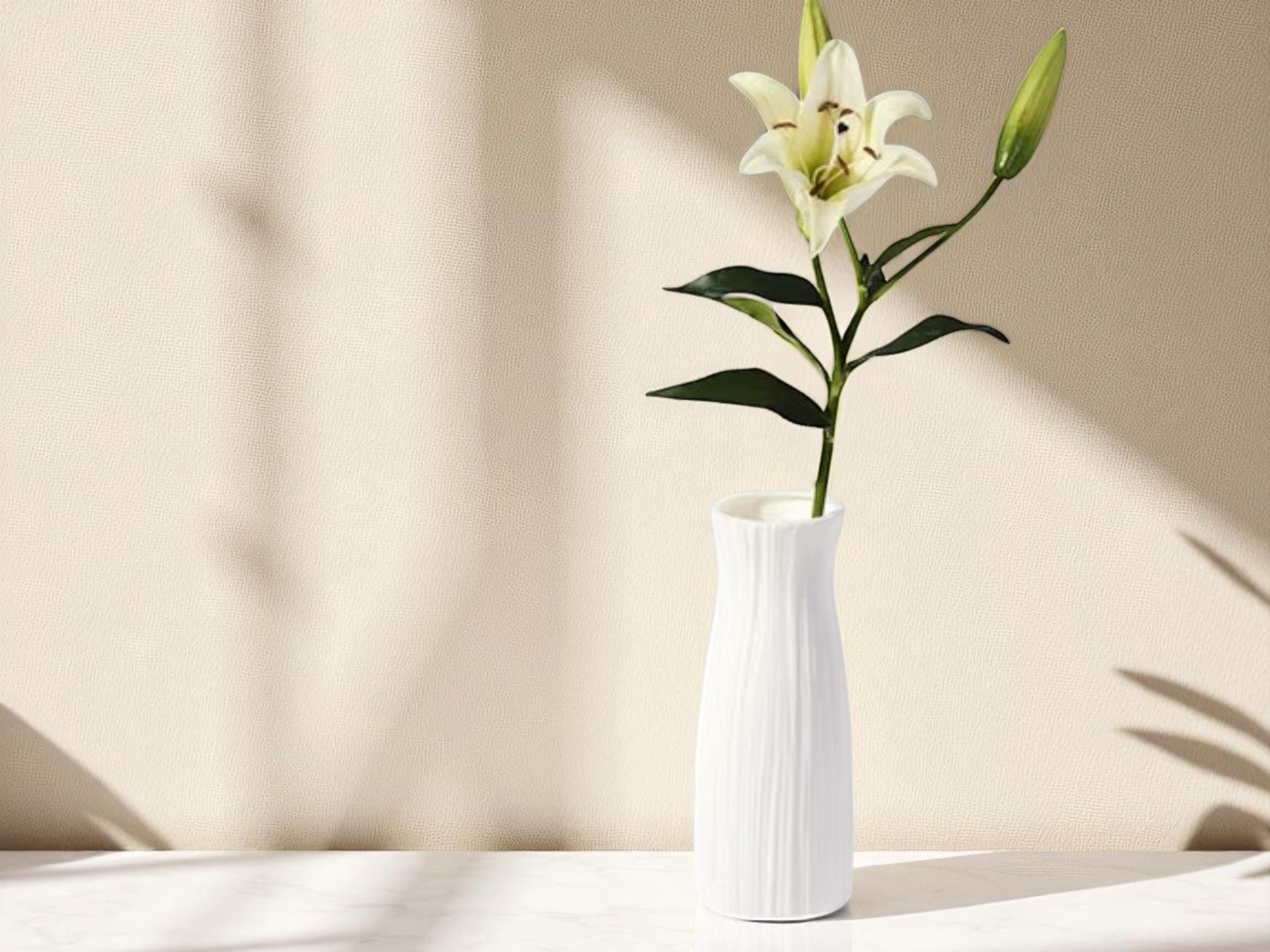 Modern Matte Plastic Vase, Minimalist Nordic Flower Vase, Contemporary Home Decor Accent