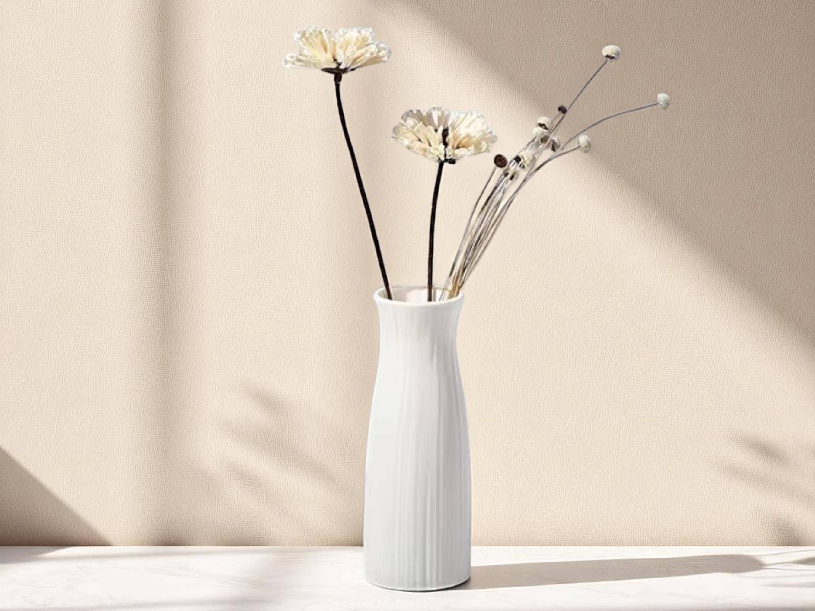 Modern Matte Plastic Vase, Minimalist Nordic Flower Vase, Contemporary Home Decor Accent