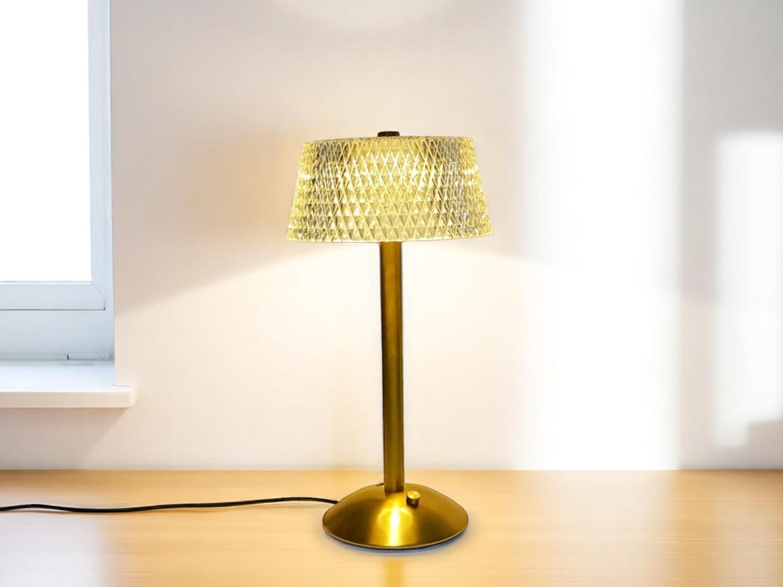 Crystal Glow Lamp, USB Rechargeable Touch Table Lamp, Dimmable Bedside Light Decor