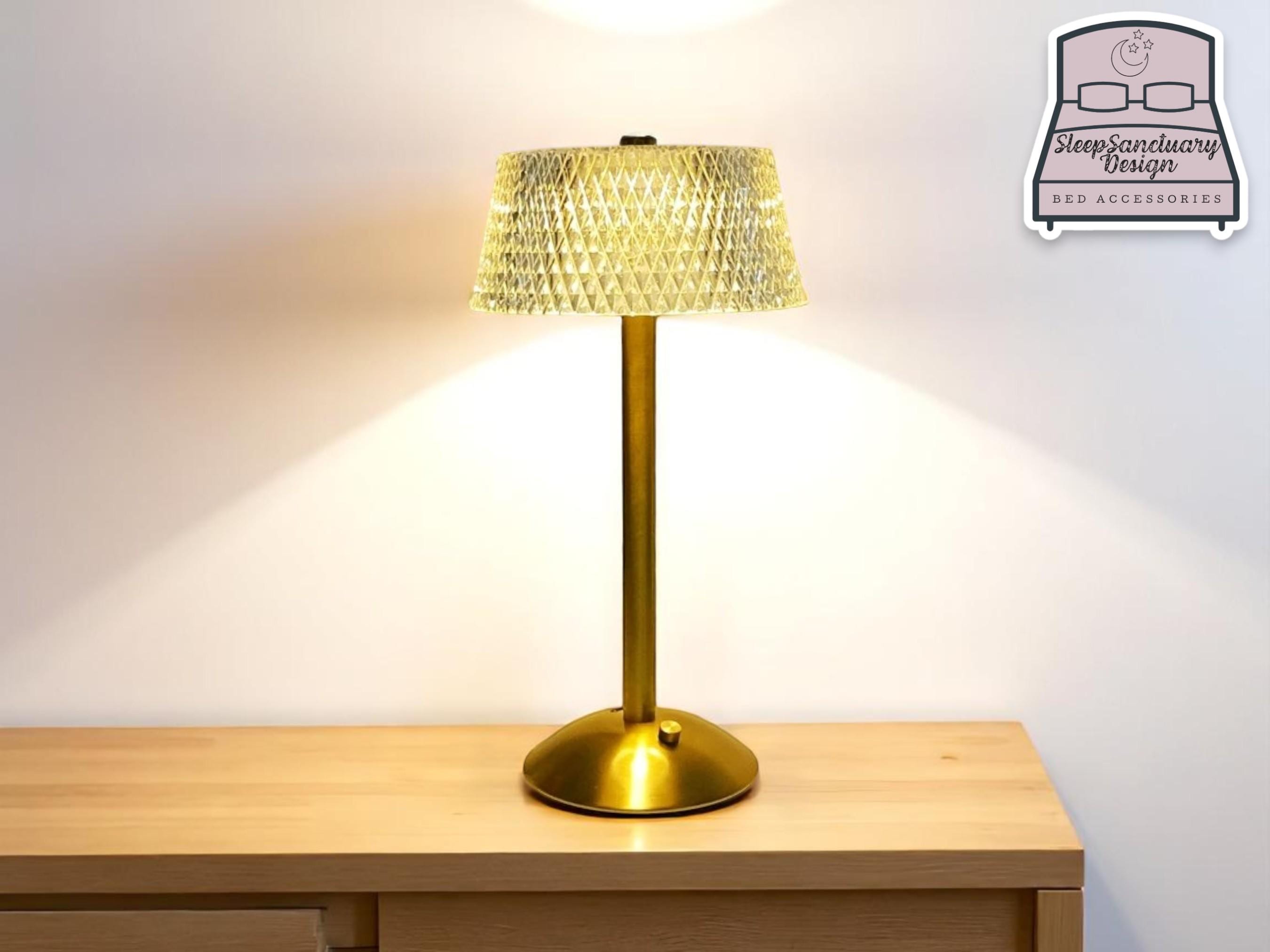 Crystal Glow Lamp, USB Rechargeable Touch Table Lamp, Dimmable Bedside Light Decor